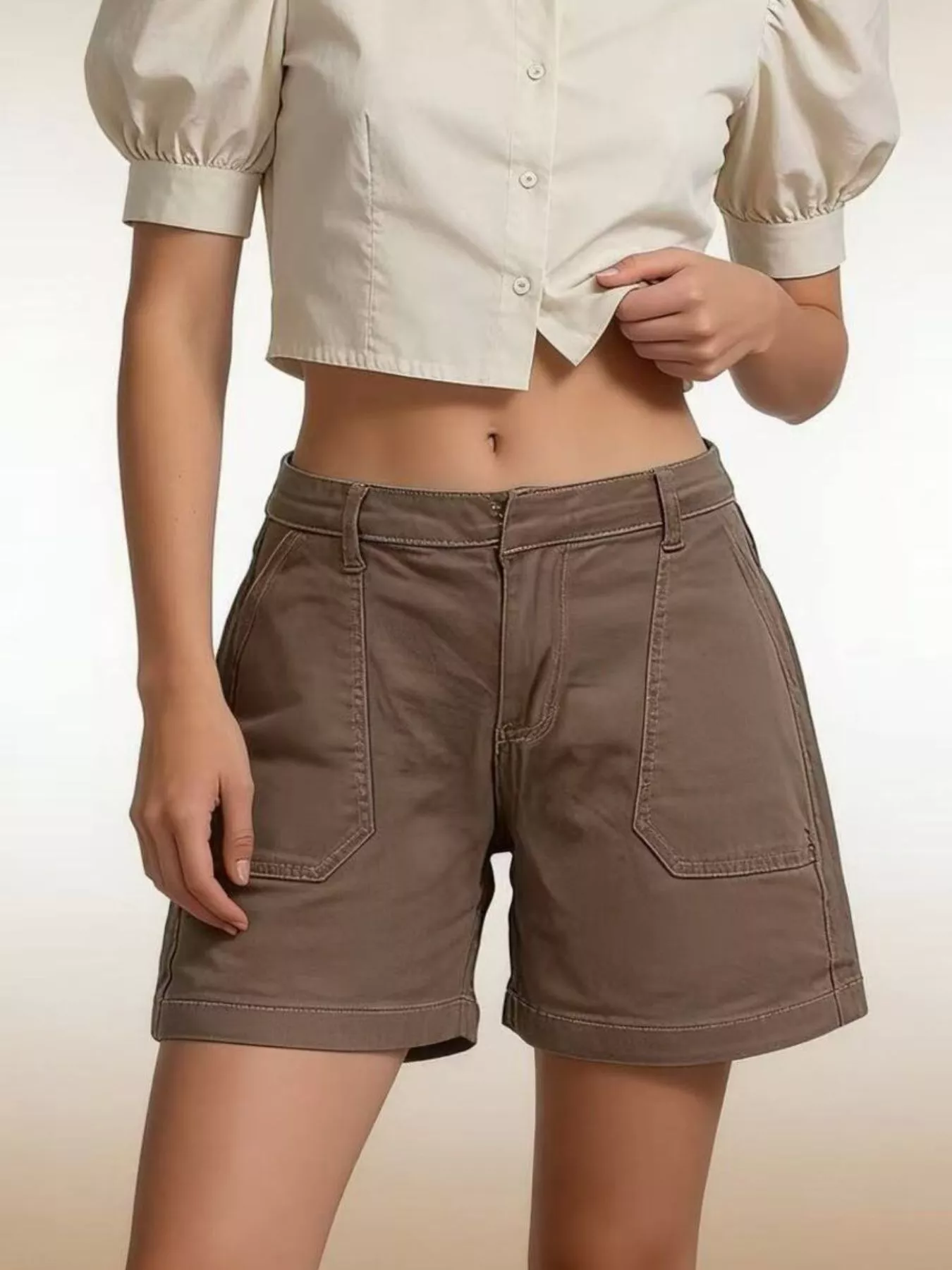 Pocketed Denim Shorts - Image 9