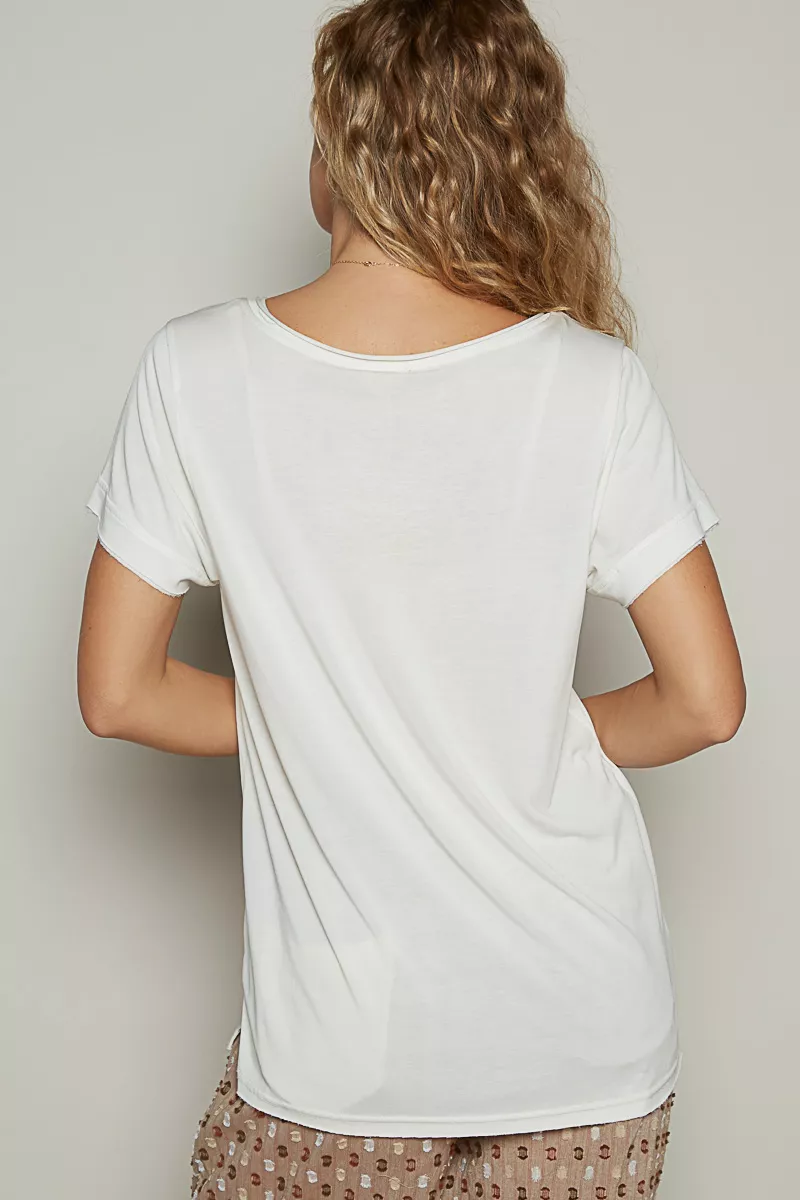 POL Basic V-Neck Short Sleeve T-Shirt - Image 4