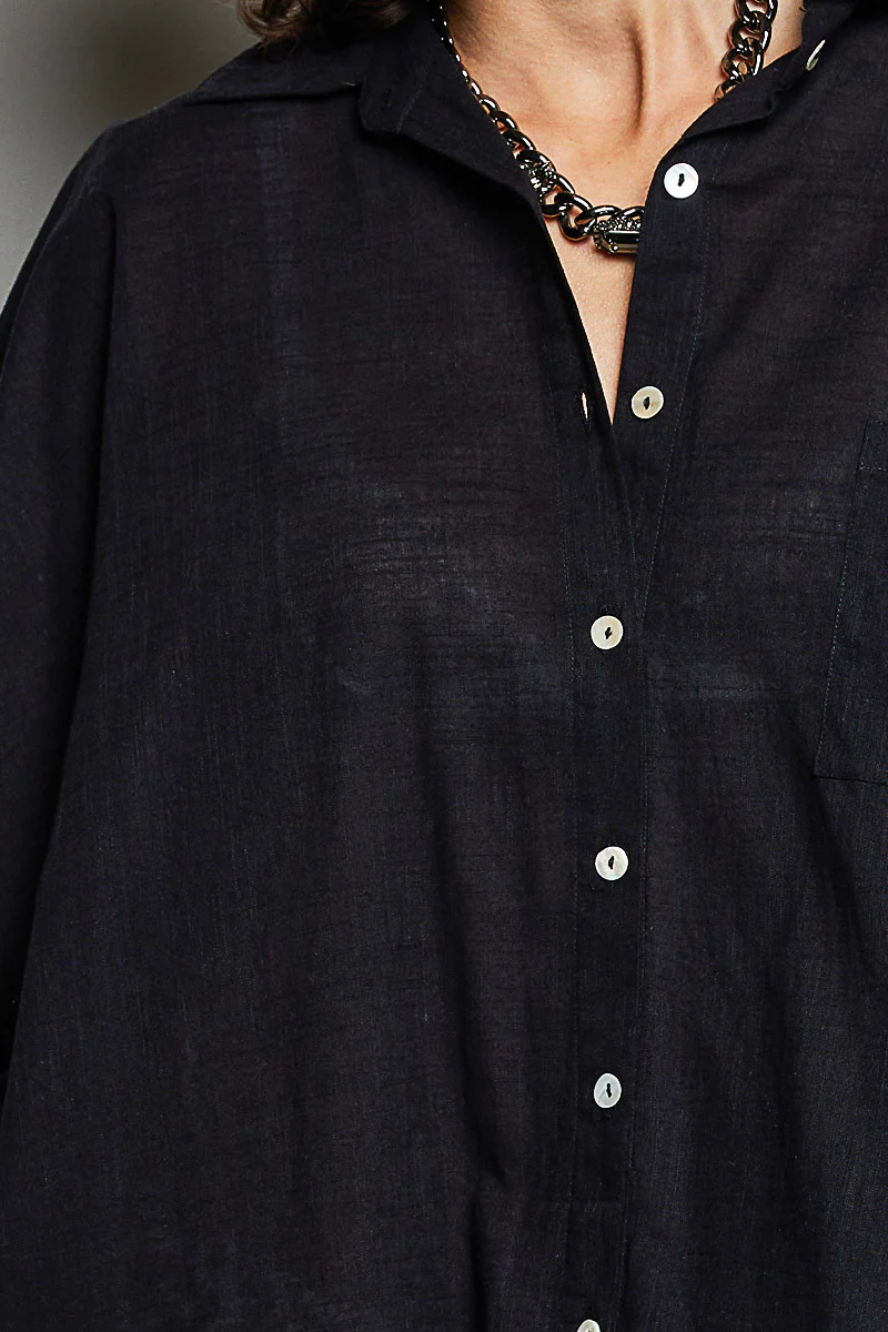 POL Button Down Half Dolman Sleeve Shirt - Image 6