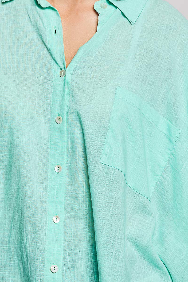 POL Button Down Half Dolman Sleeve Shirt - Image 6
