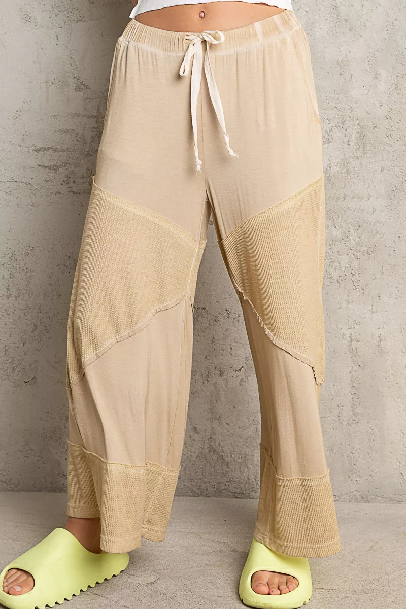 POL Elastic Waistband Wide Leg Pants with Drawstring - Image 3