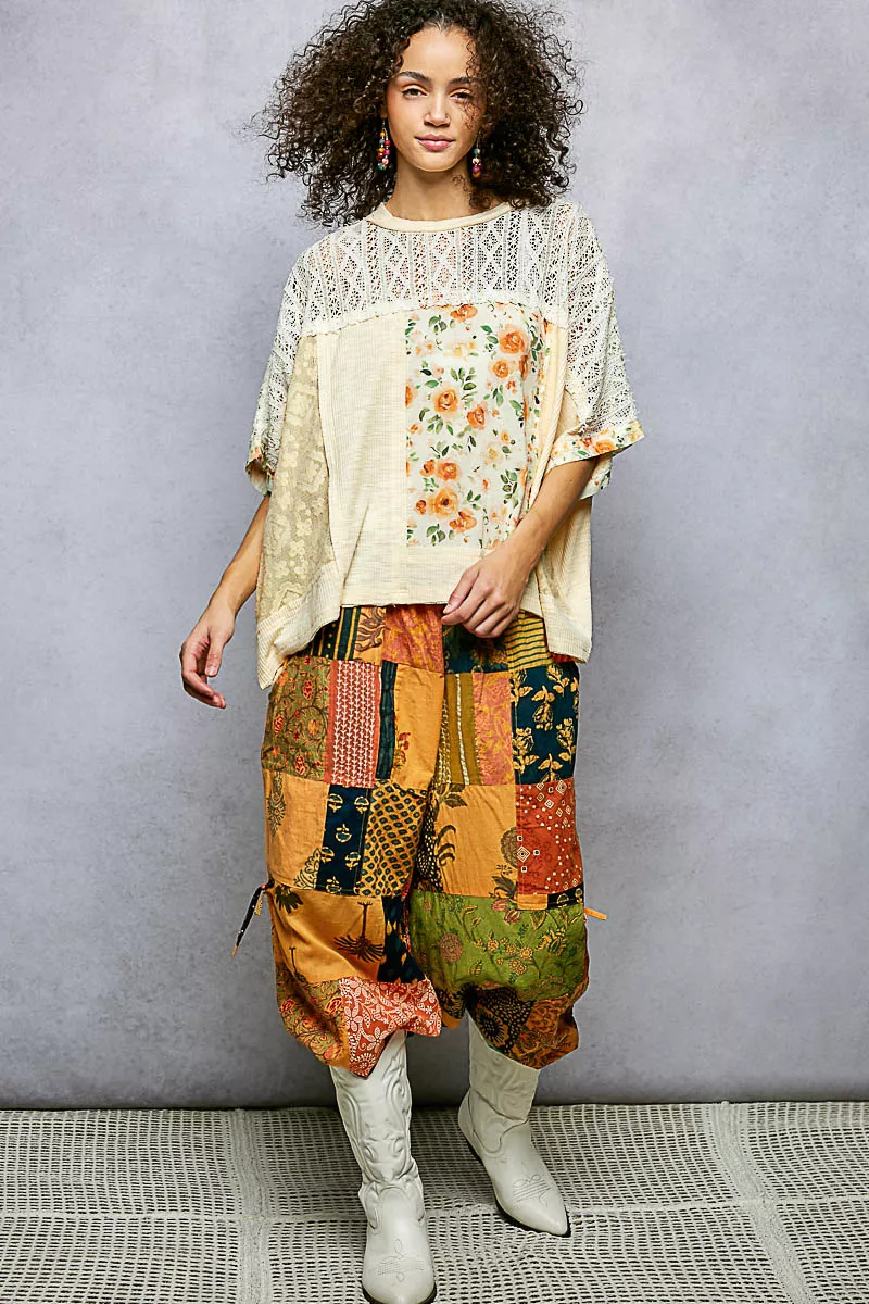 POL Floral Patchwork Lace Accent Blouse - Image 5