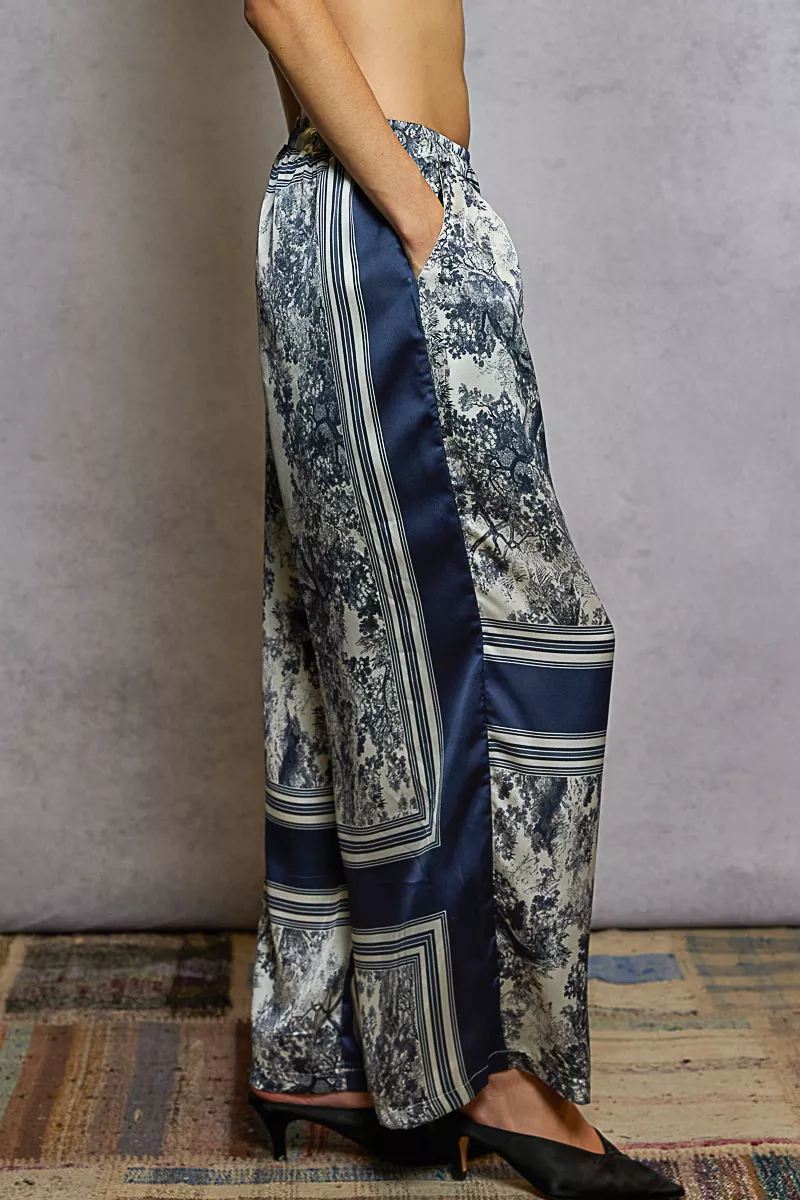 POL Floral Printed Woven Wide Leg Drawstring Pants - Image 2