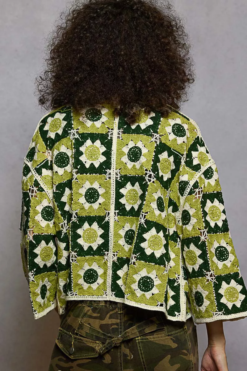 POL Open Front Cardigan with Varied Patterns - Image 4