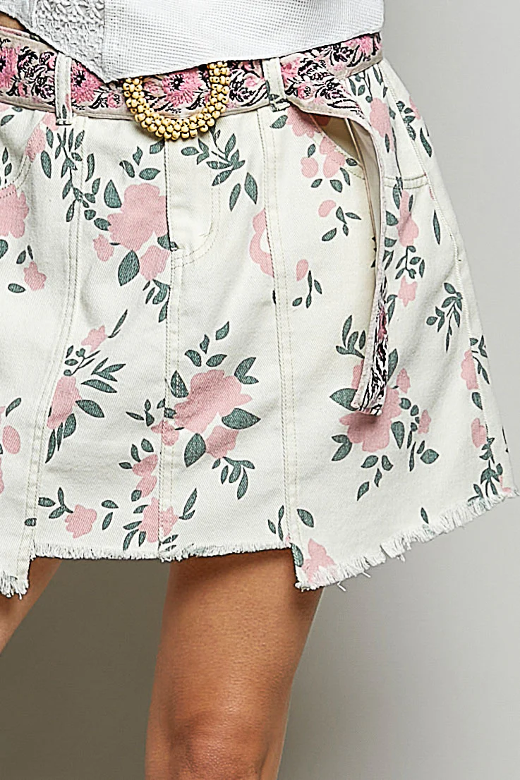 POL Raw Hem Floral Skirt with Pockets - Image 6