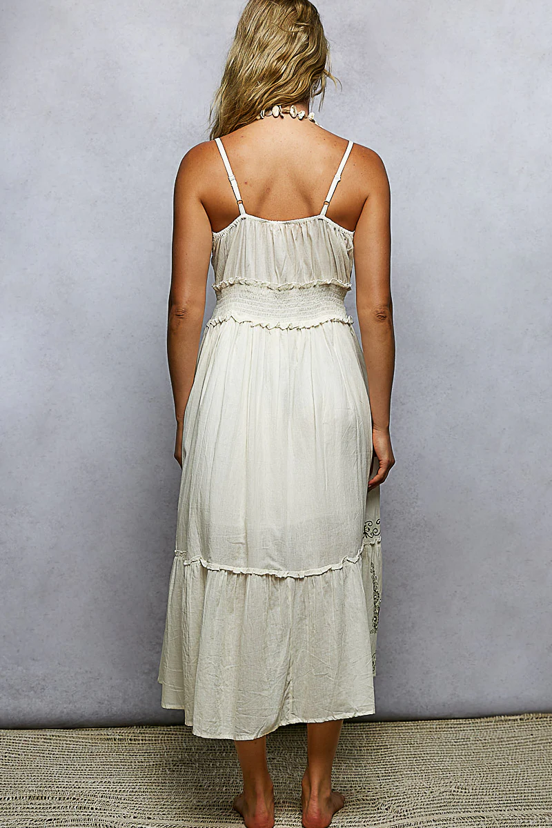 POL Smocked Waistband Floral Midi Cami Dress - Image 5