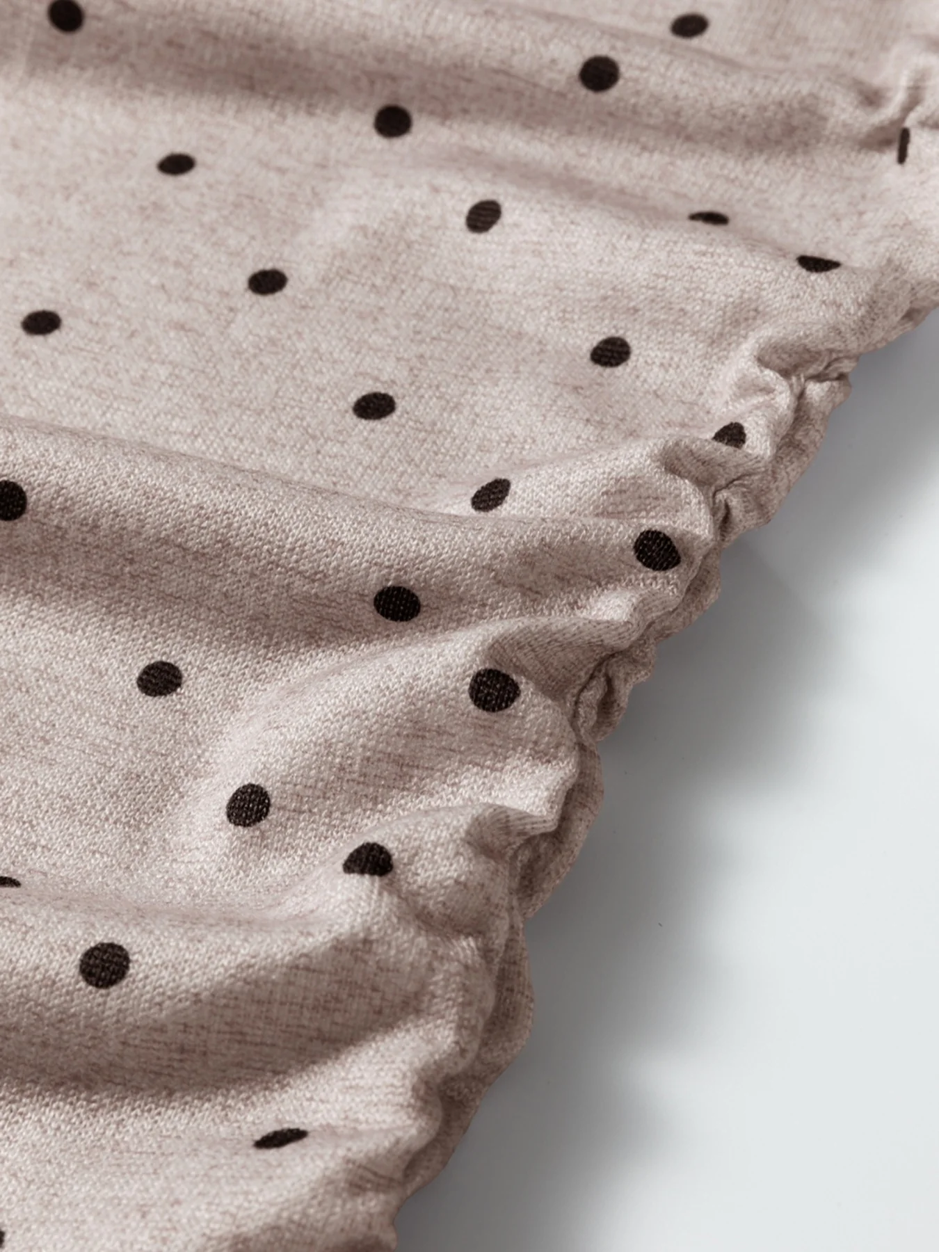 Polka Dot Boat Neck Knit Long Sleeve T Shirt - Image 8