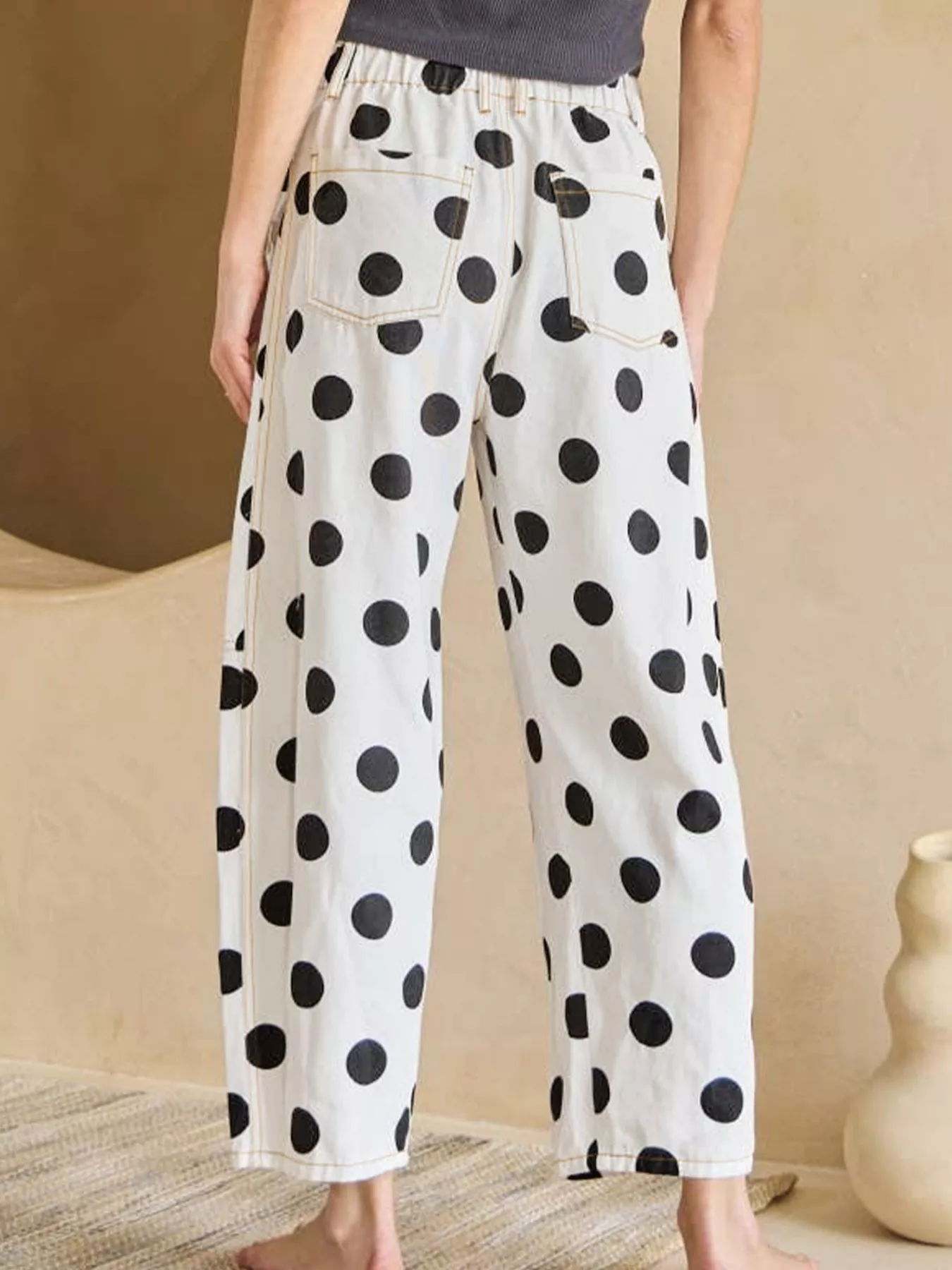Polka Dot High-Waisted Jeans - Image 2