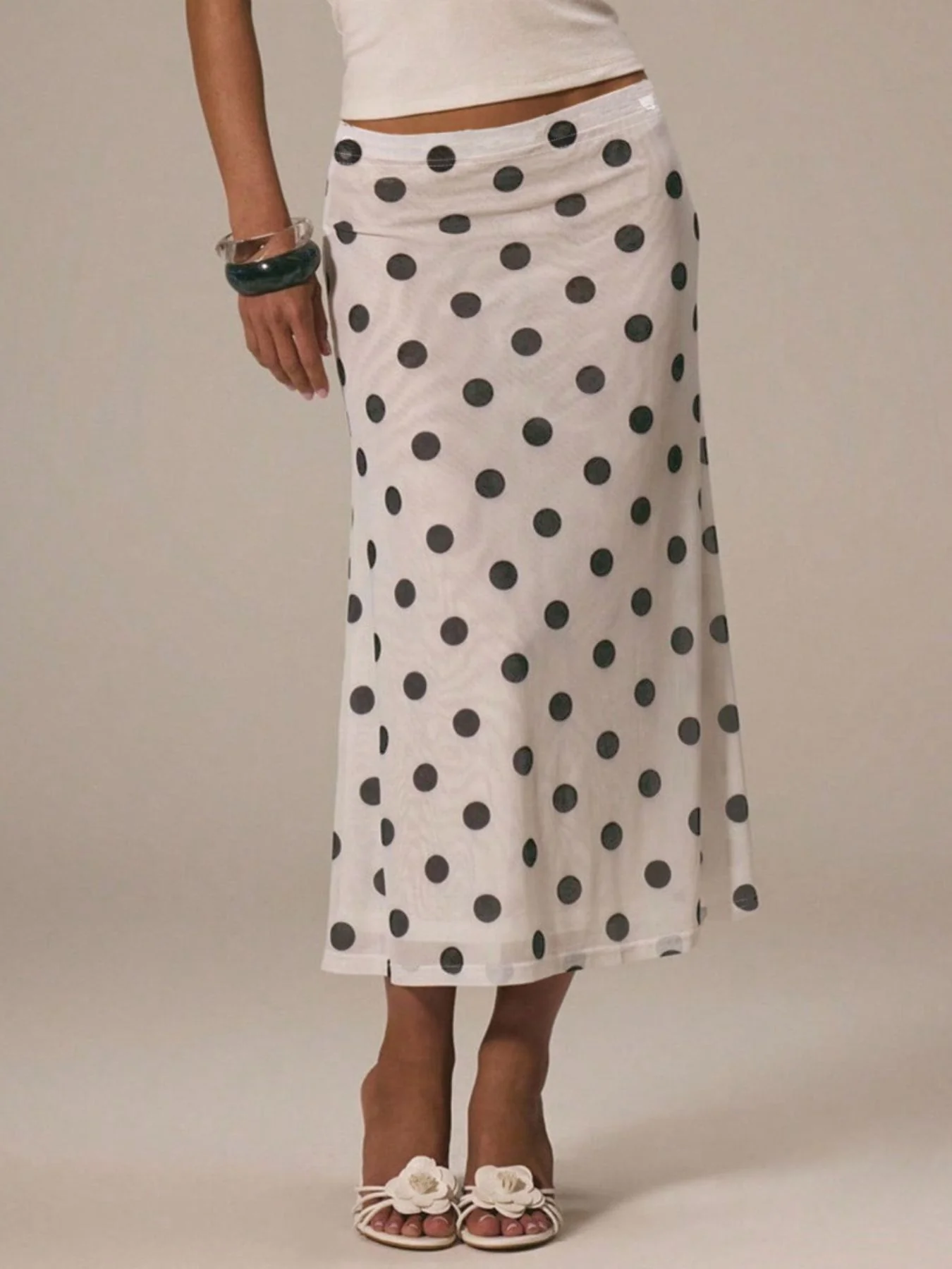 Polka Dot Midi Skirt - Image 5