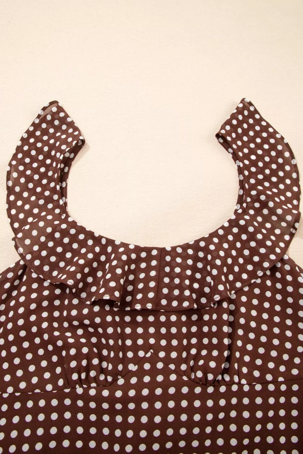 Polka Dot Print Backless Ruffled Tiered Maxi Dress - Image 11