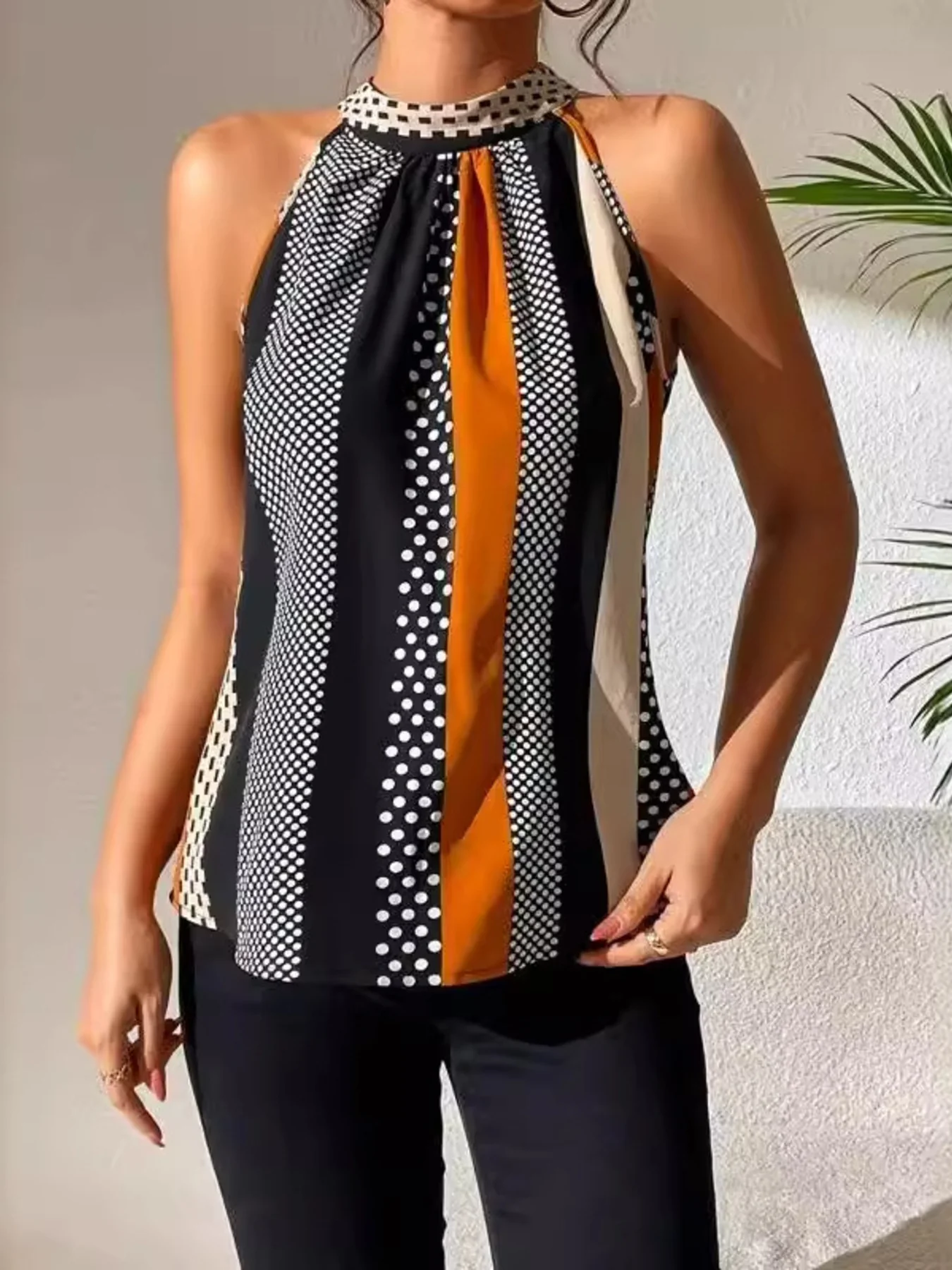Polka Dot Print Halter Neck Cami - Image 14