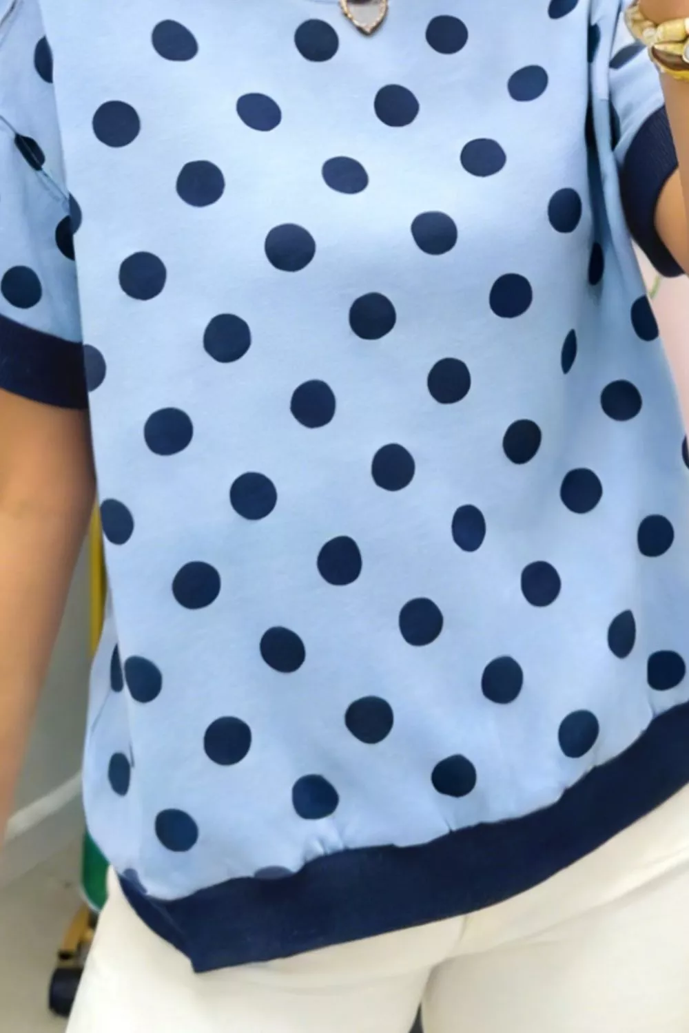 Polka Dot Round Neck Sweater - Image 3
