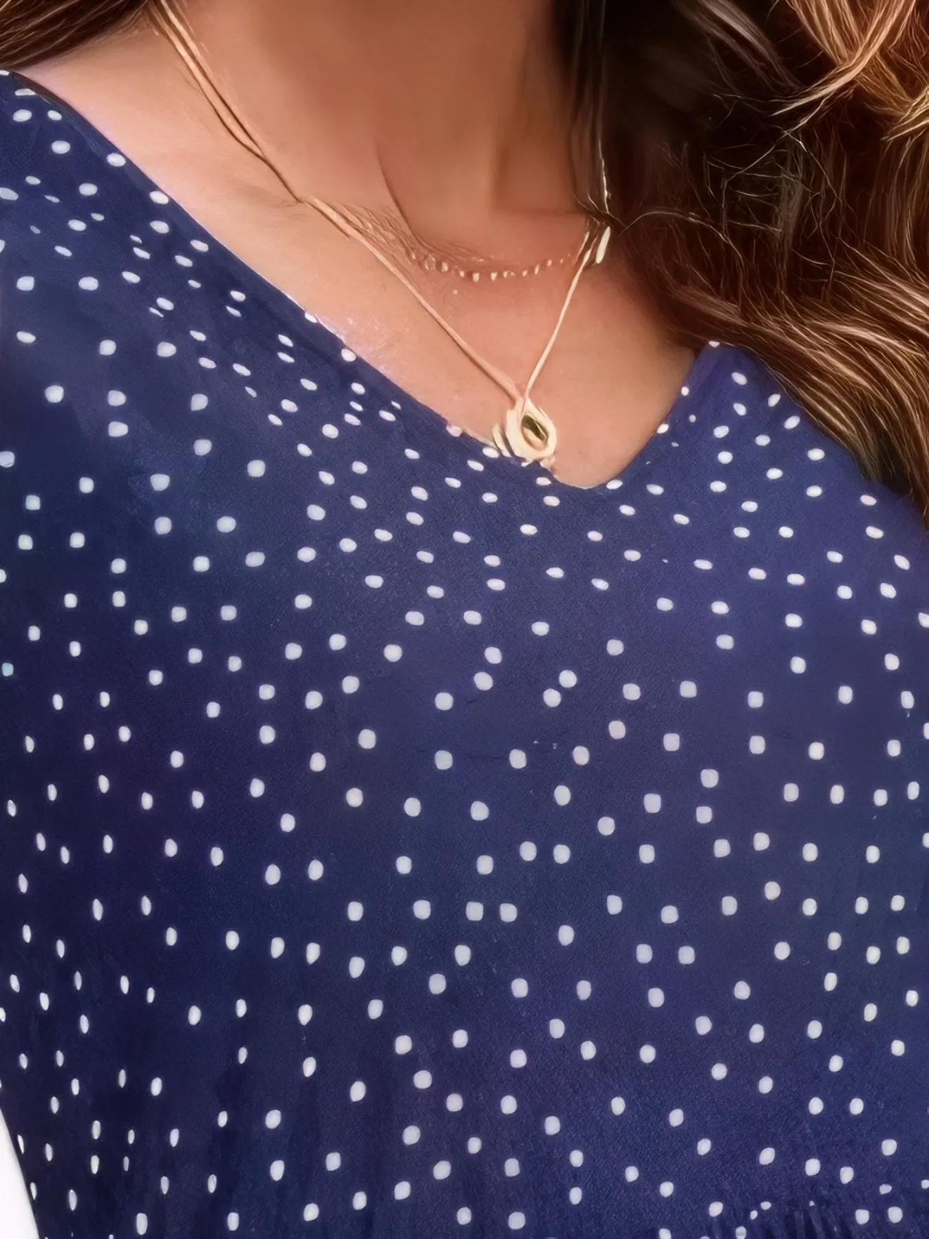Polka Dot Ruffle Sleeve V-Neck Mini Dress - Image 6