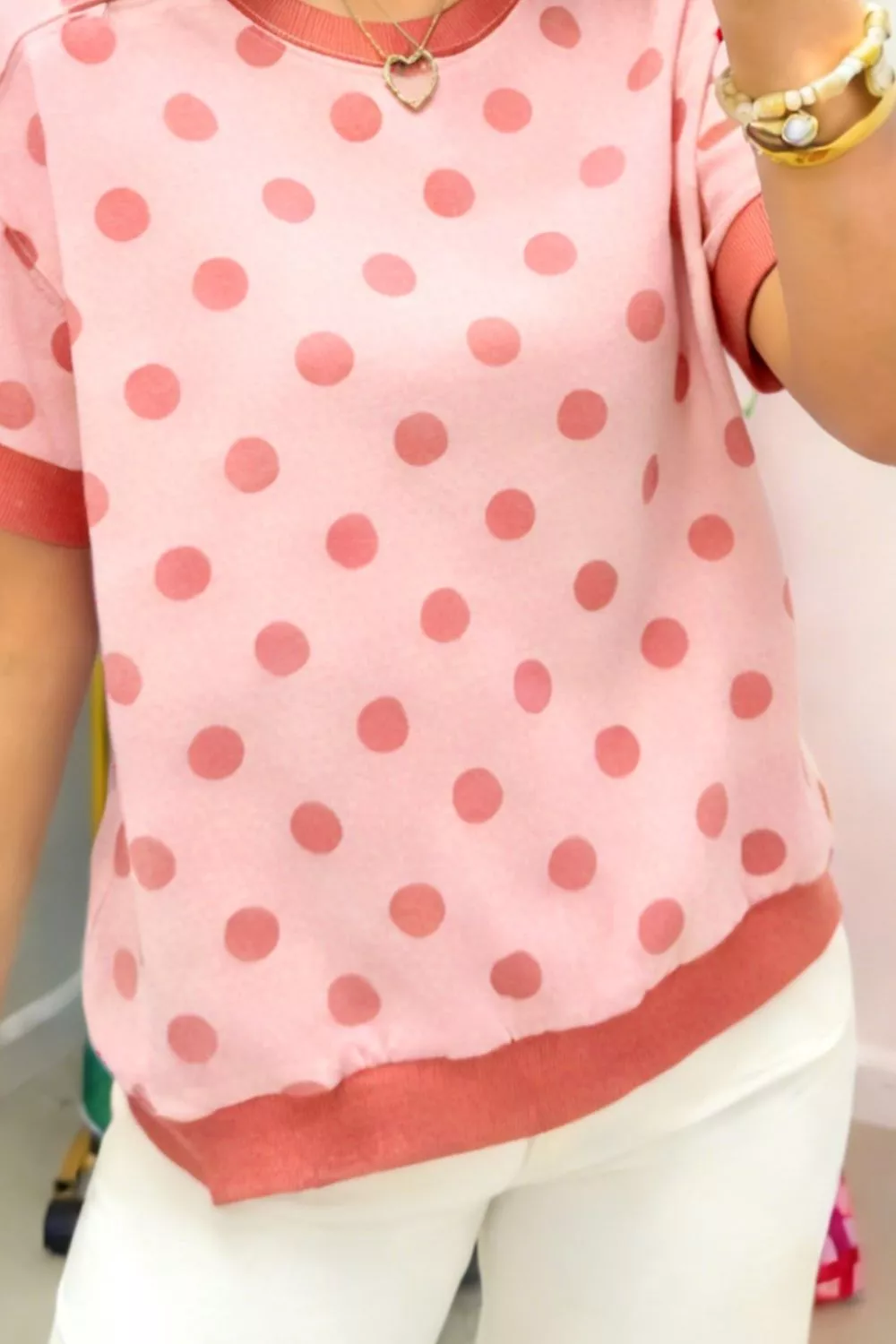 Polka Dot Short Sleeve T-Shirt - Image 3