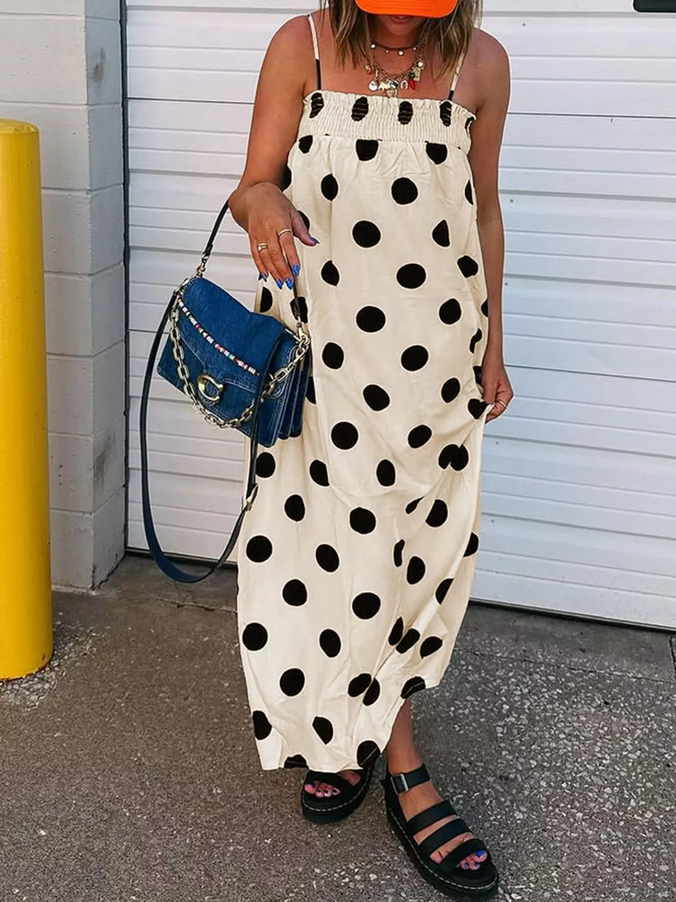 Polka Dot Spaghetti Strap Maxi Dress - Image 5