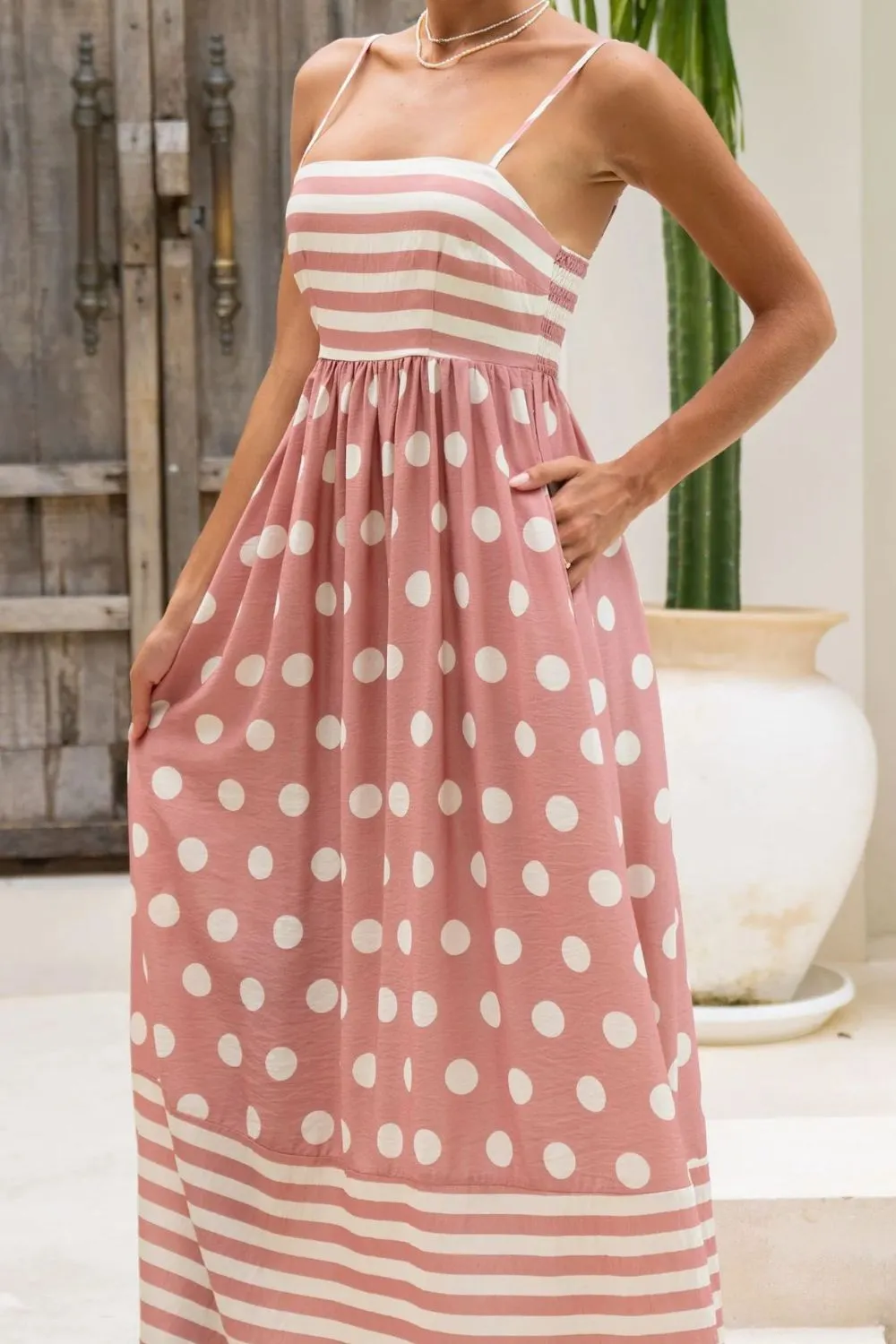 Polka Dot Square Neck Cami Dress - Image 9