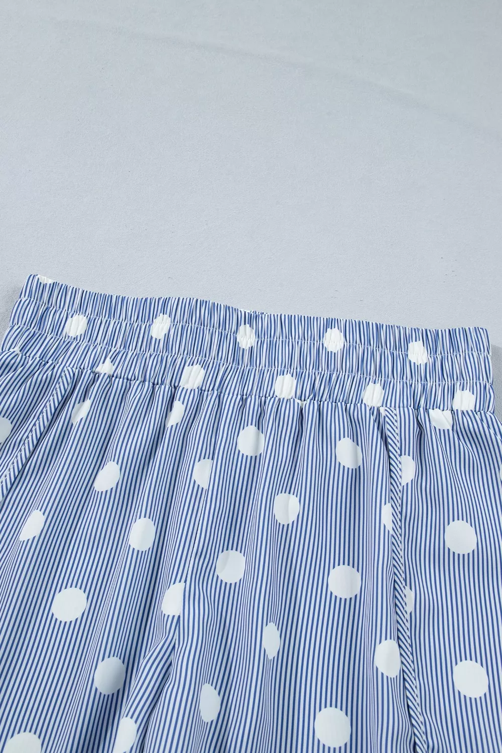 Polka Dot Striped Elastic Waist Shorts - Image 7