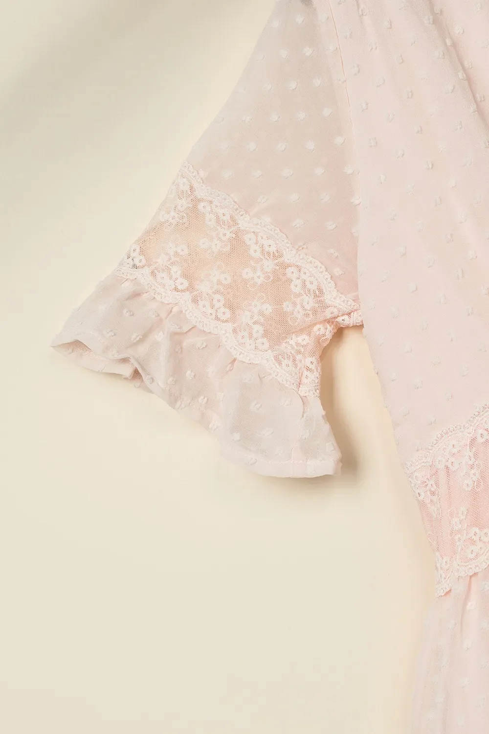 Polka Dot V-Neck Ruffle Midi Dress - Image 11