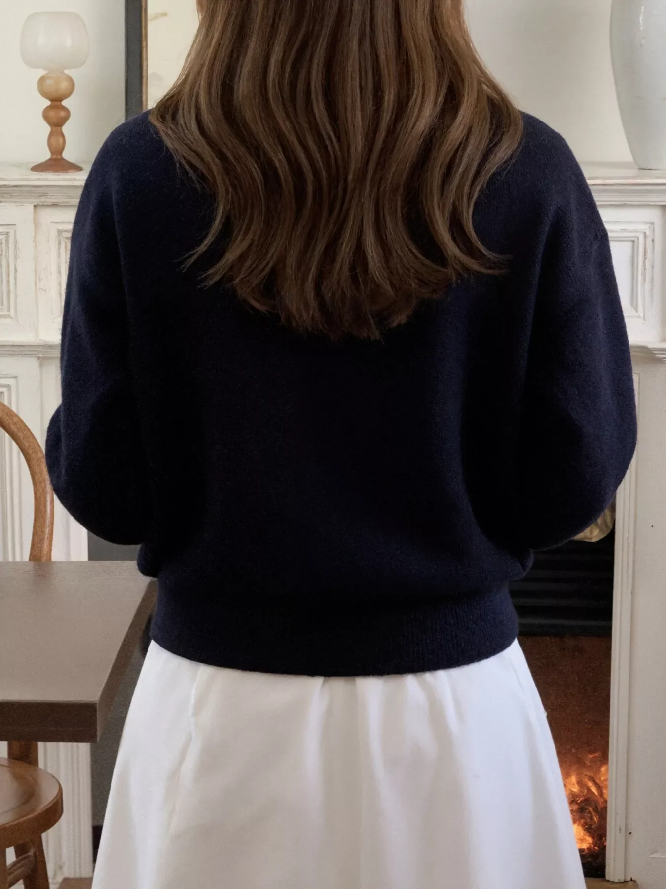 Polo Collar Dropped Shoulder Sweater - Image 3
