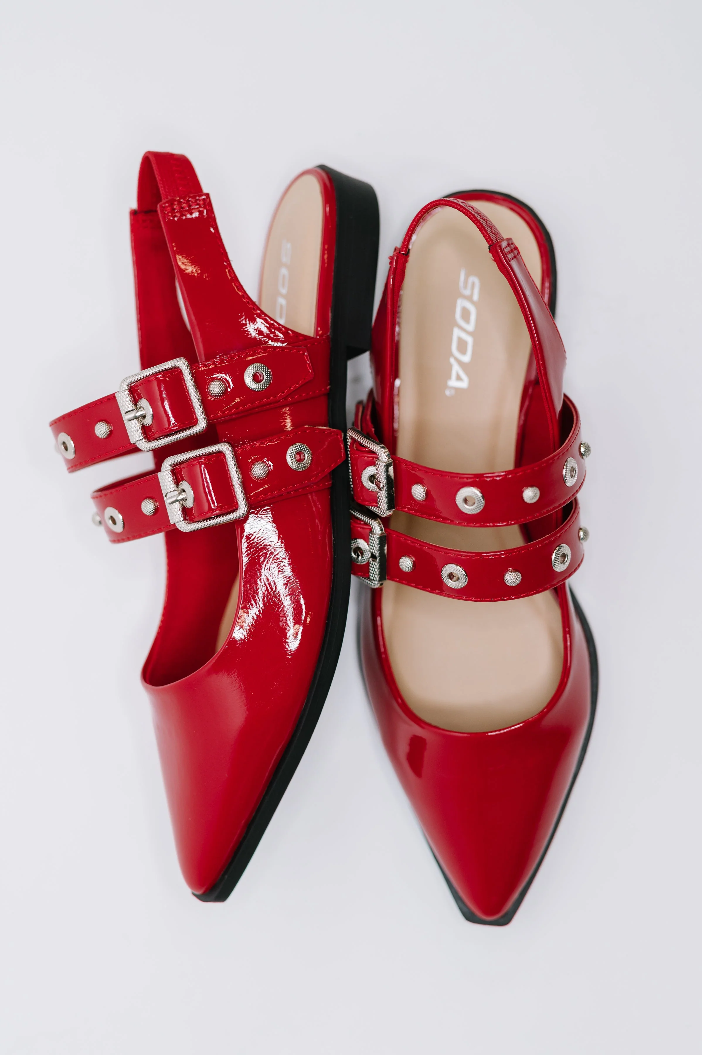 Pop of Color Pointy Toe Slip On in Red - Image 3