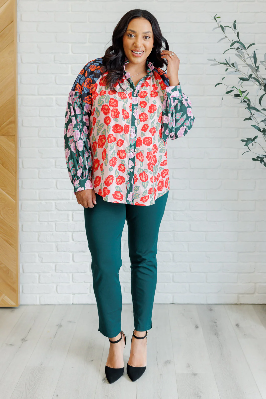 Presupposed Ideas Mixed Print Button Up Blouse - Image 6