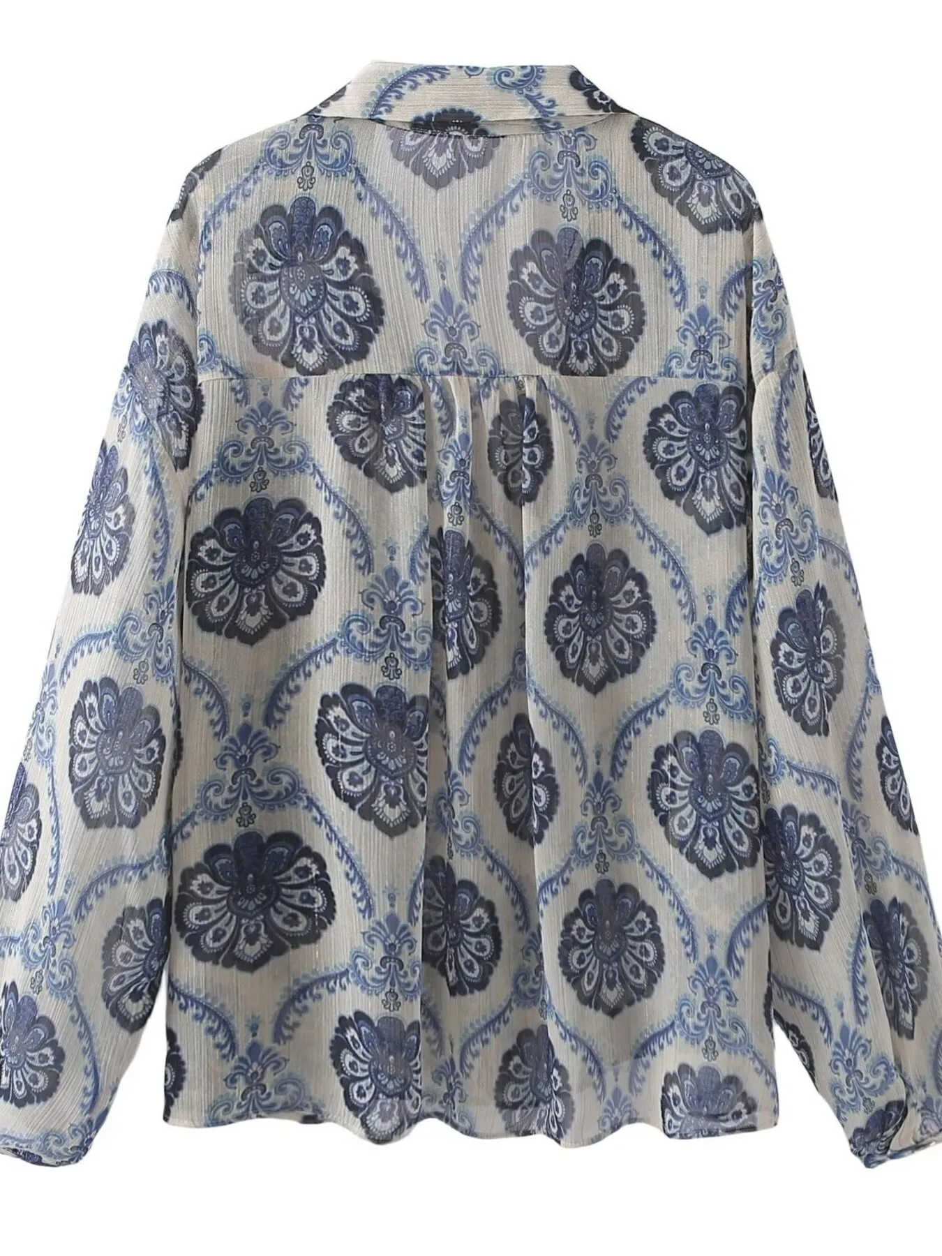 Printed Button Up Long Sleeve Dress - Image 2