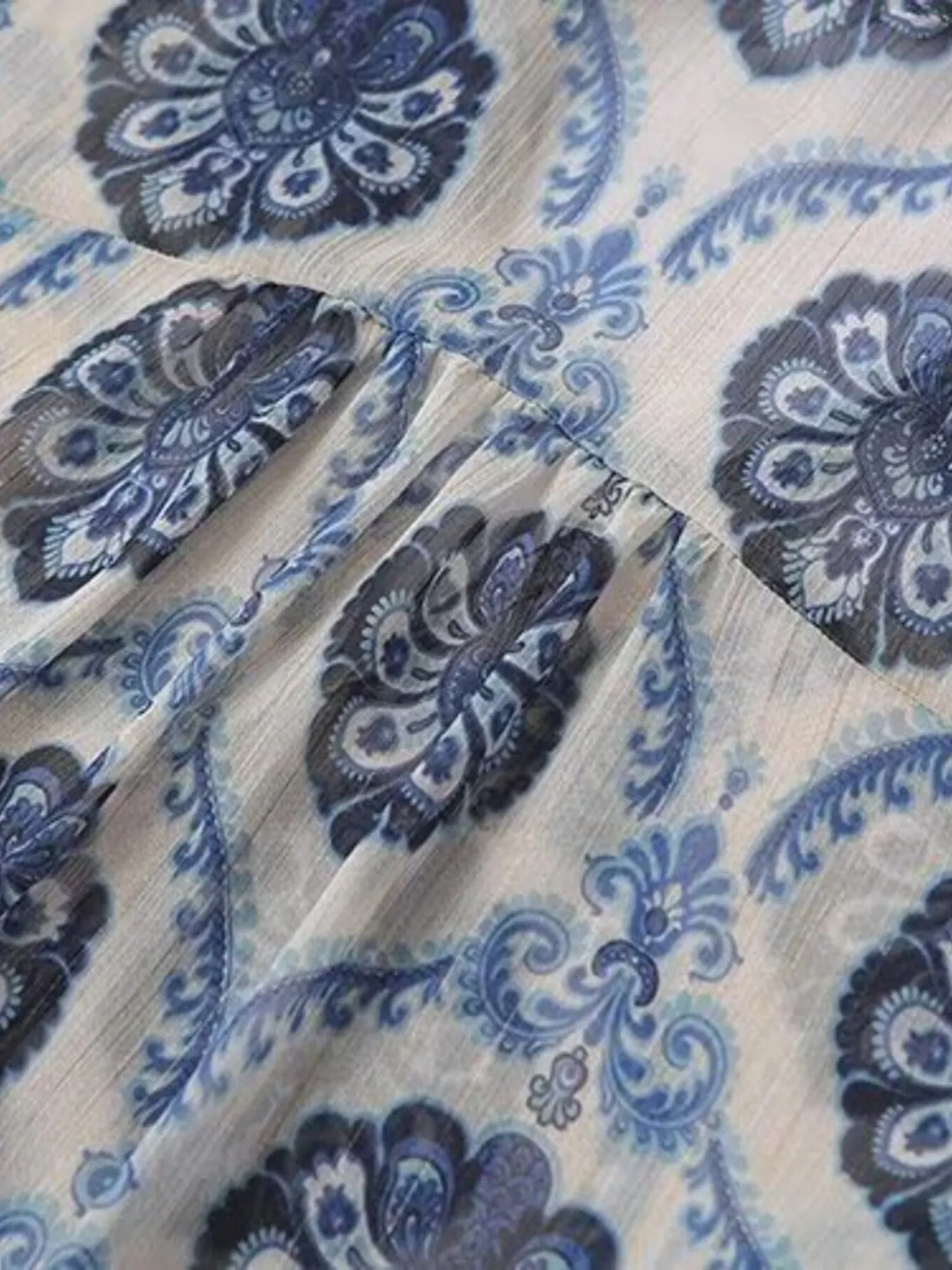 Printed Button Up Long Sleeve Dress - Image 4