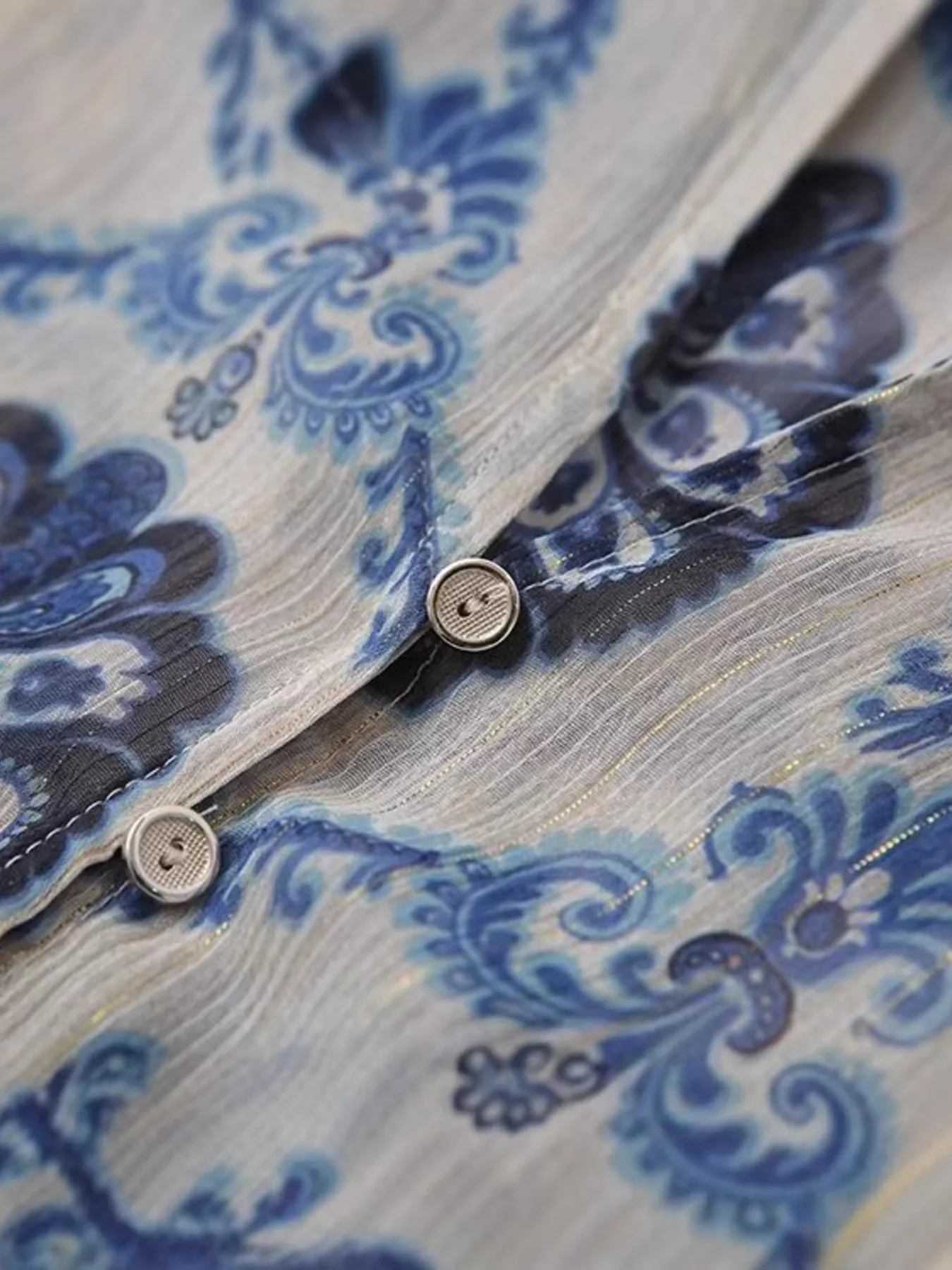 Printed Button Up Long Sleeve Dress - Image 5