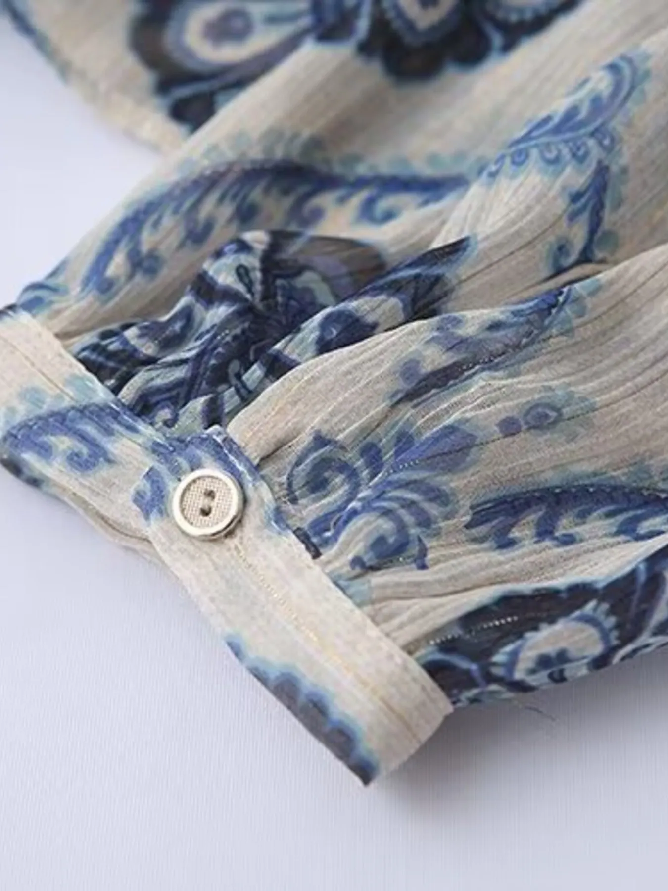 Printed Button Up Long Sleeve Dress - Image 6