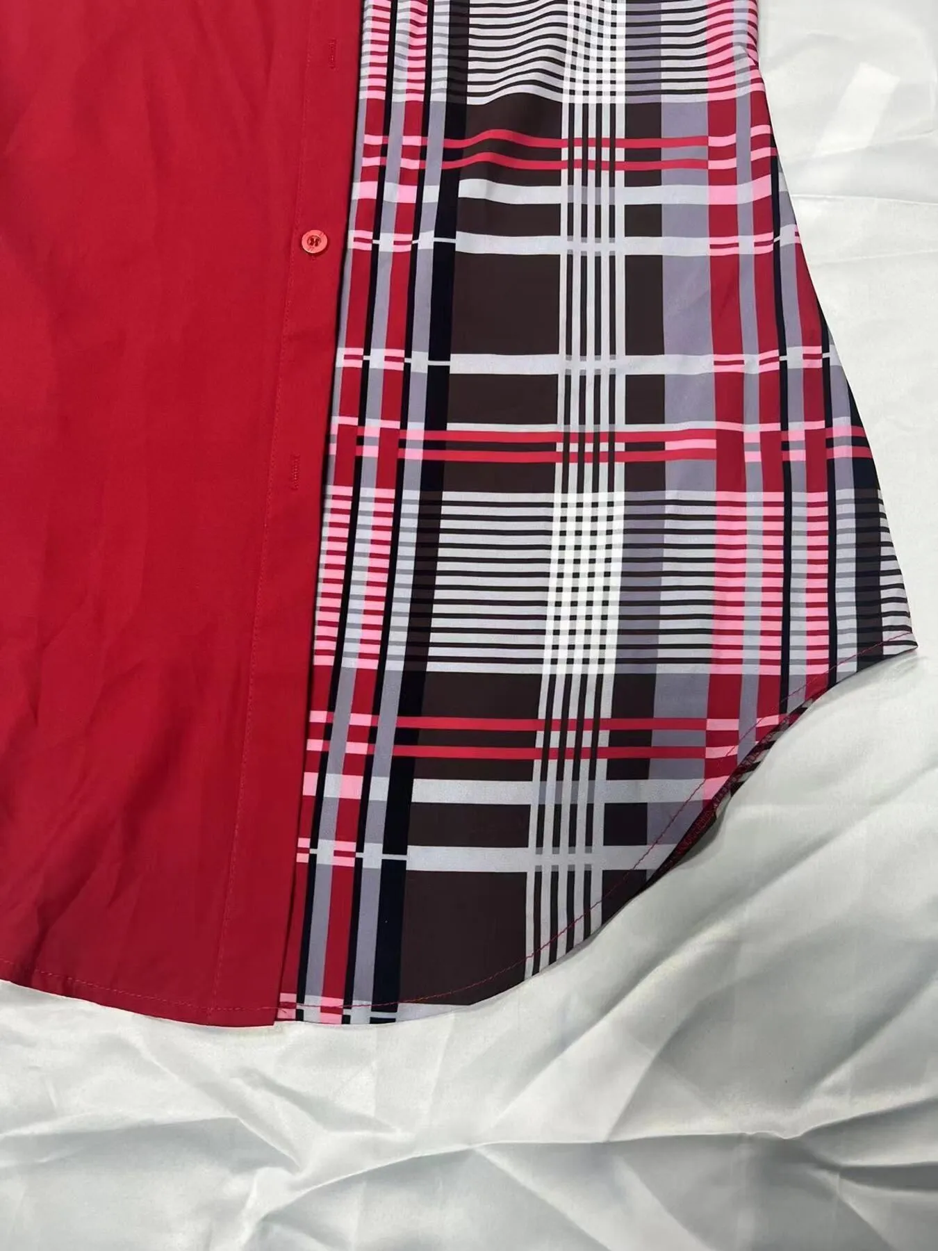 Printed Button Up Long Sleeve Shirt Dress - Image 12