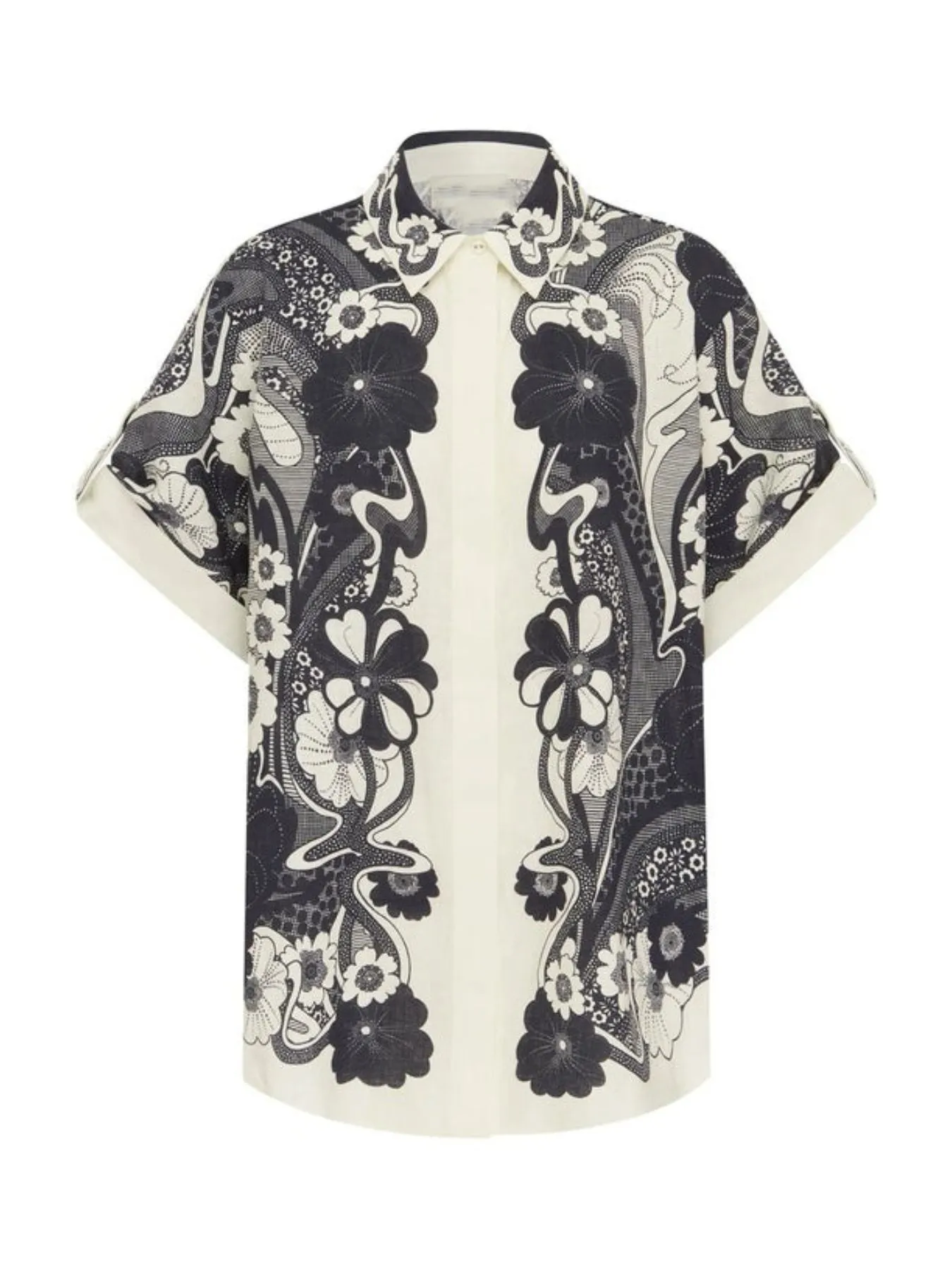 Printed Button Up Shirt and Pants Set - Image 7