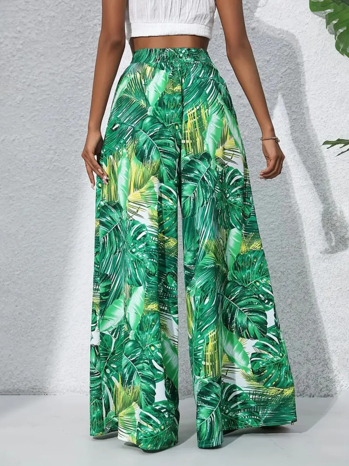 Printed High Waist Wide Leg Pants - Image 4