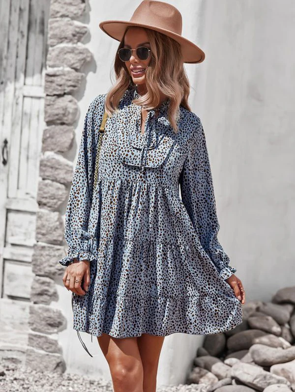 Printed long sleeve dress - Image 5