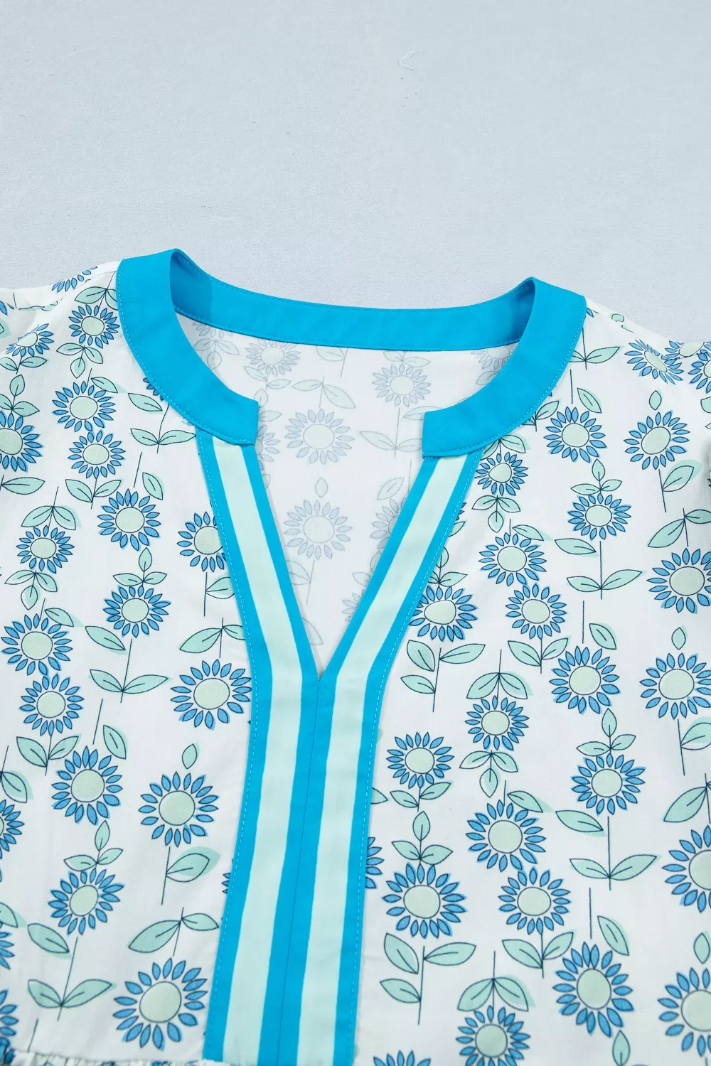 Printed Notched Cap Sleeve Dress - Image 9