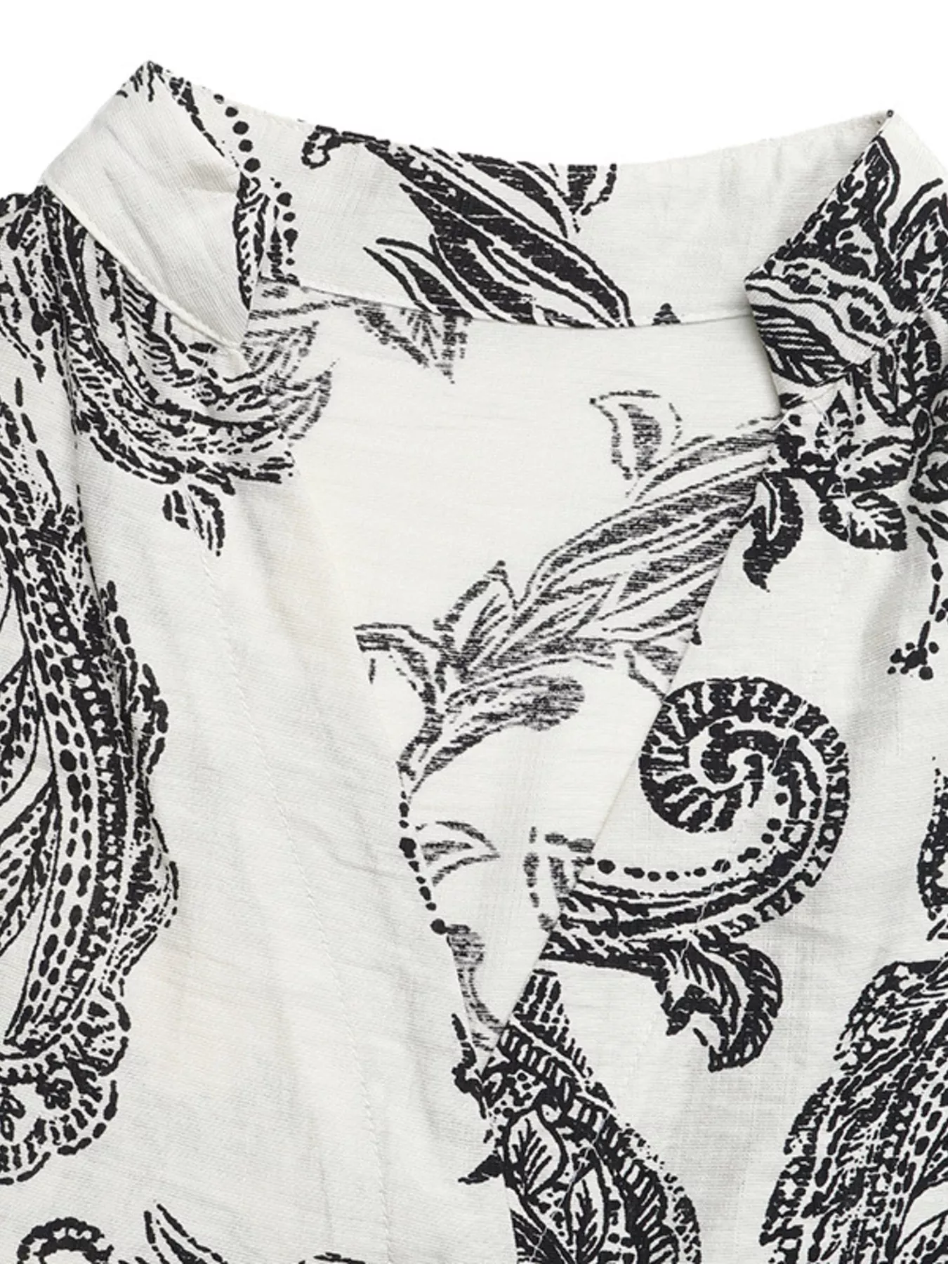 Printed Notched Ruffle Sleeve Maxi Dress - Image 8