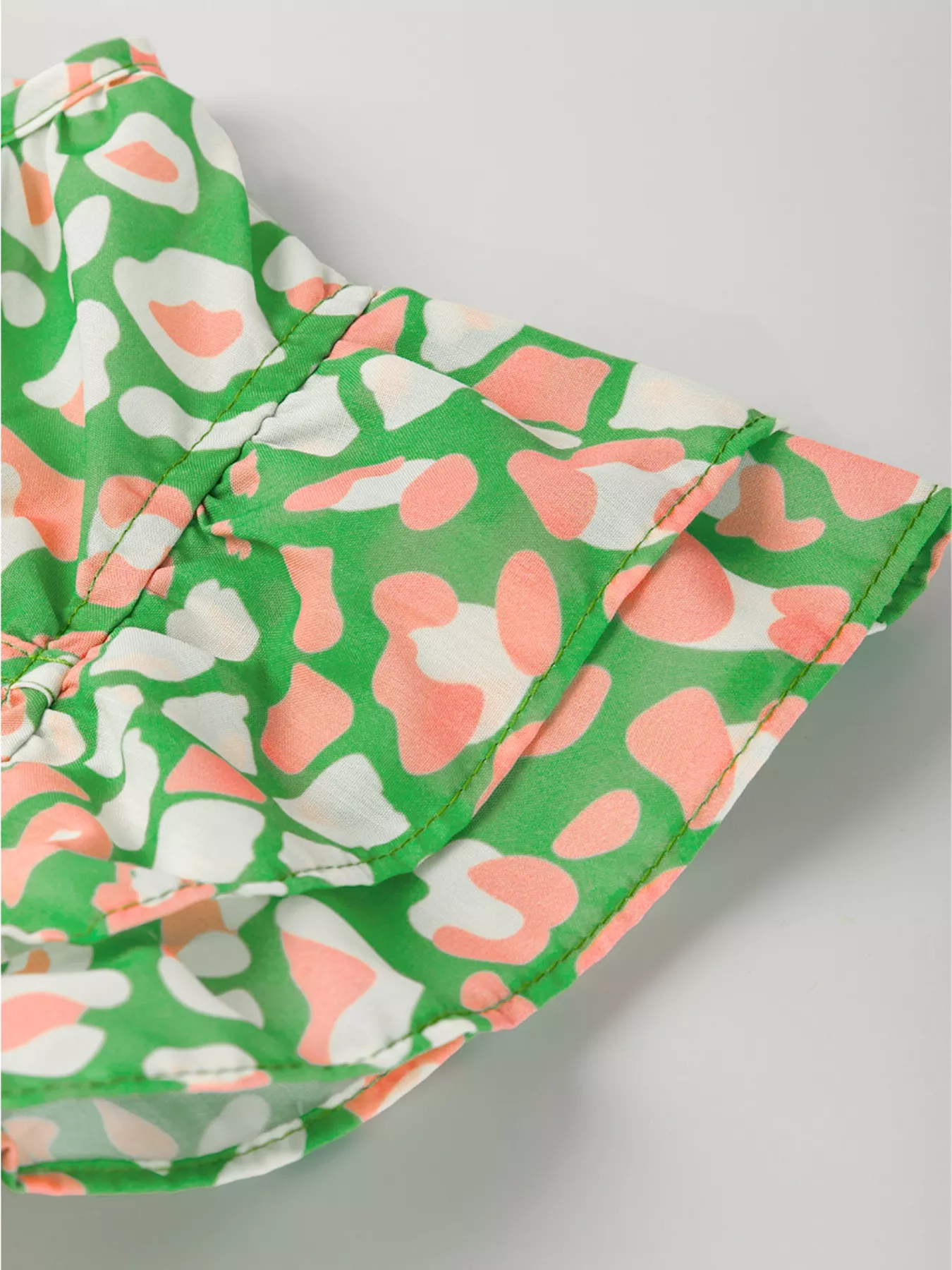 Printed Ruffled Cap Sleeve Blouse - Image 4