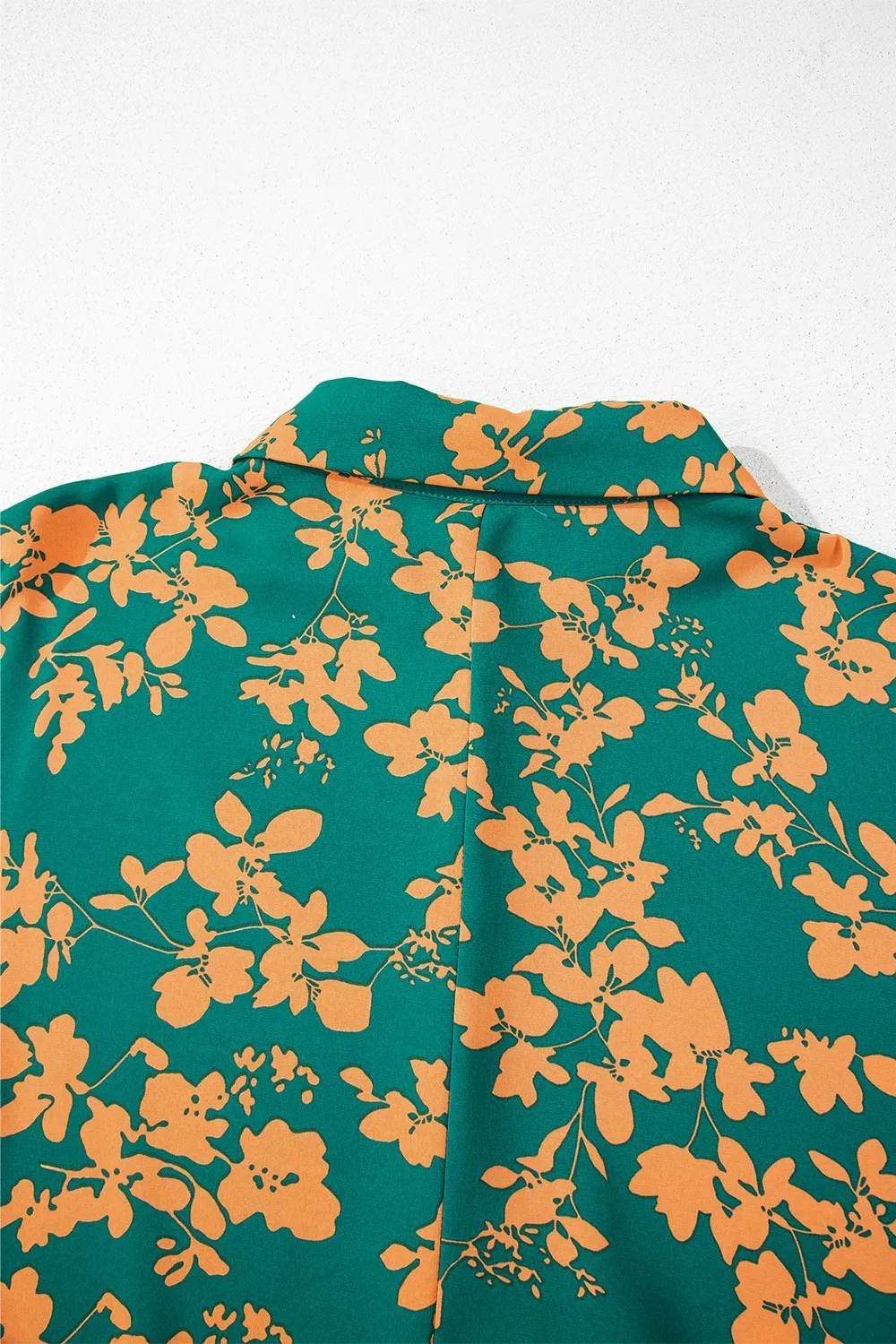 Printed Ruffled Hem Button Front Dress - Image 6
