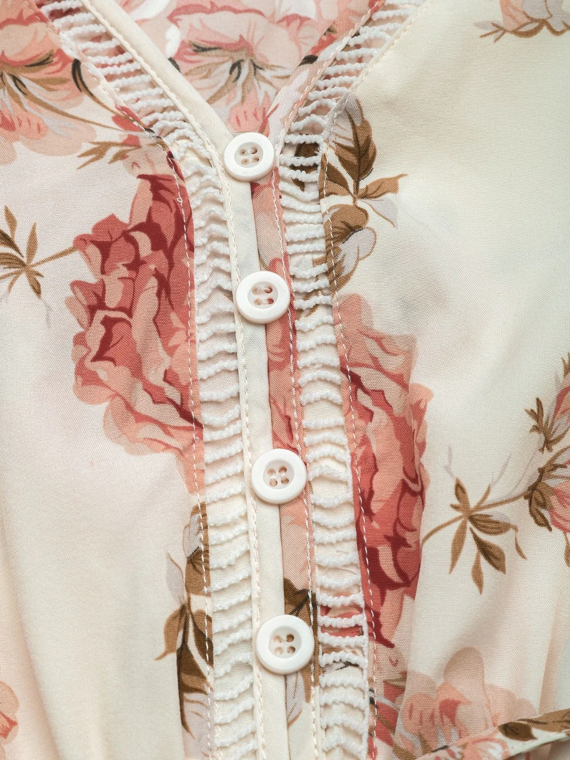 Printed Ruffled Hem V-Neck Sleeveless Dress - Image 6