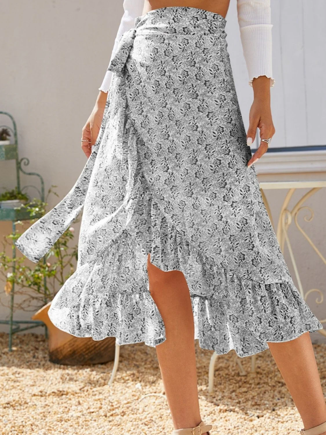 Printed Ruffled Midi Skirt - Image 22