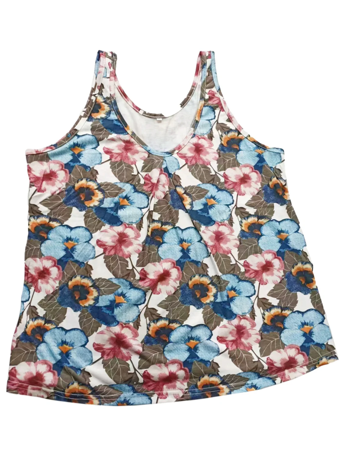 Printed Scoop Neck Wide Strap Tank - Image 3
