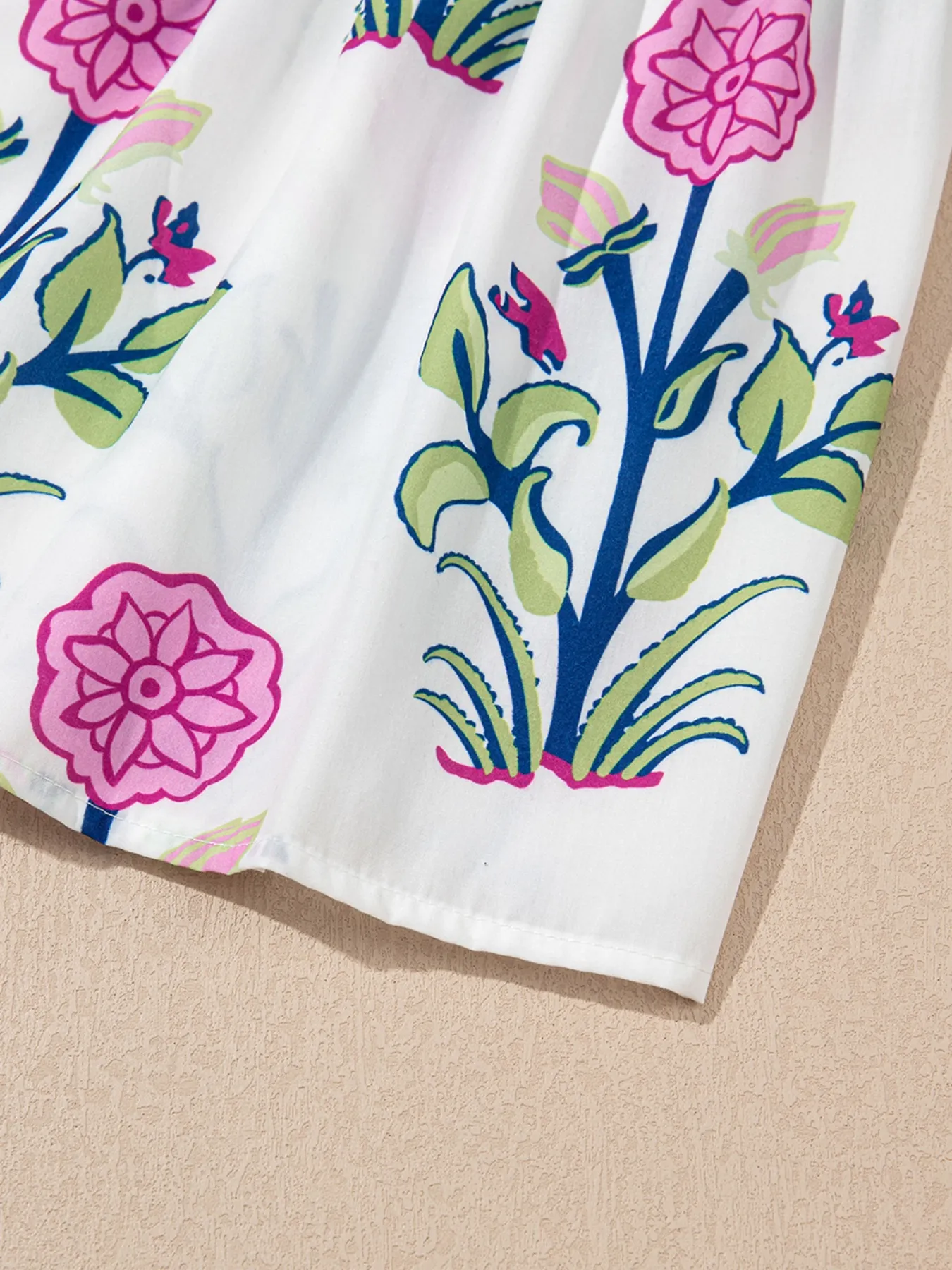 Printed Short Sleeve Midi Dress with Pockets - Image 11