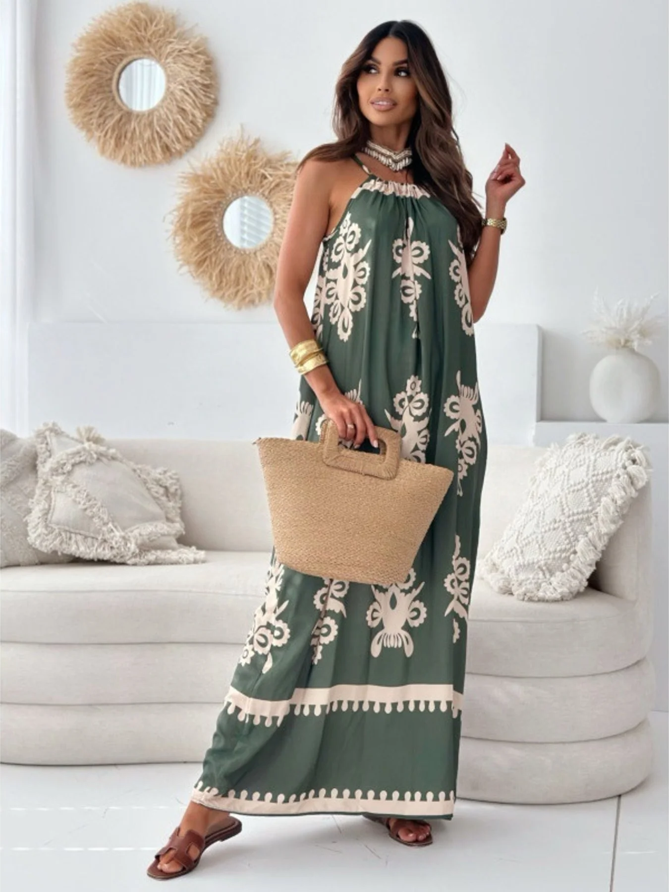 Printed Sleeveless Maxi Dress - Image 10