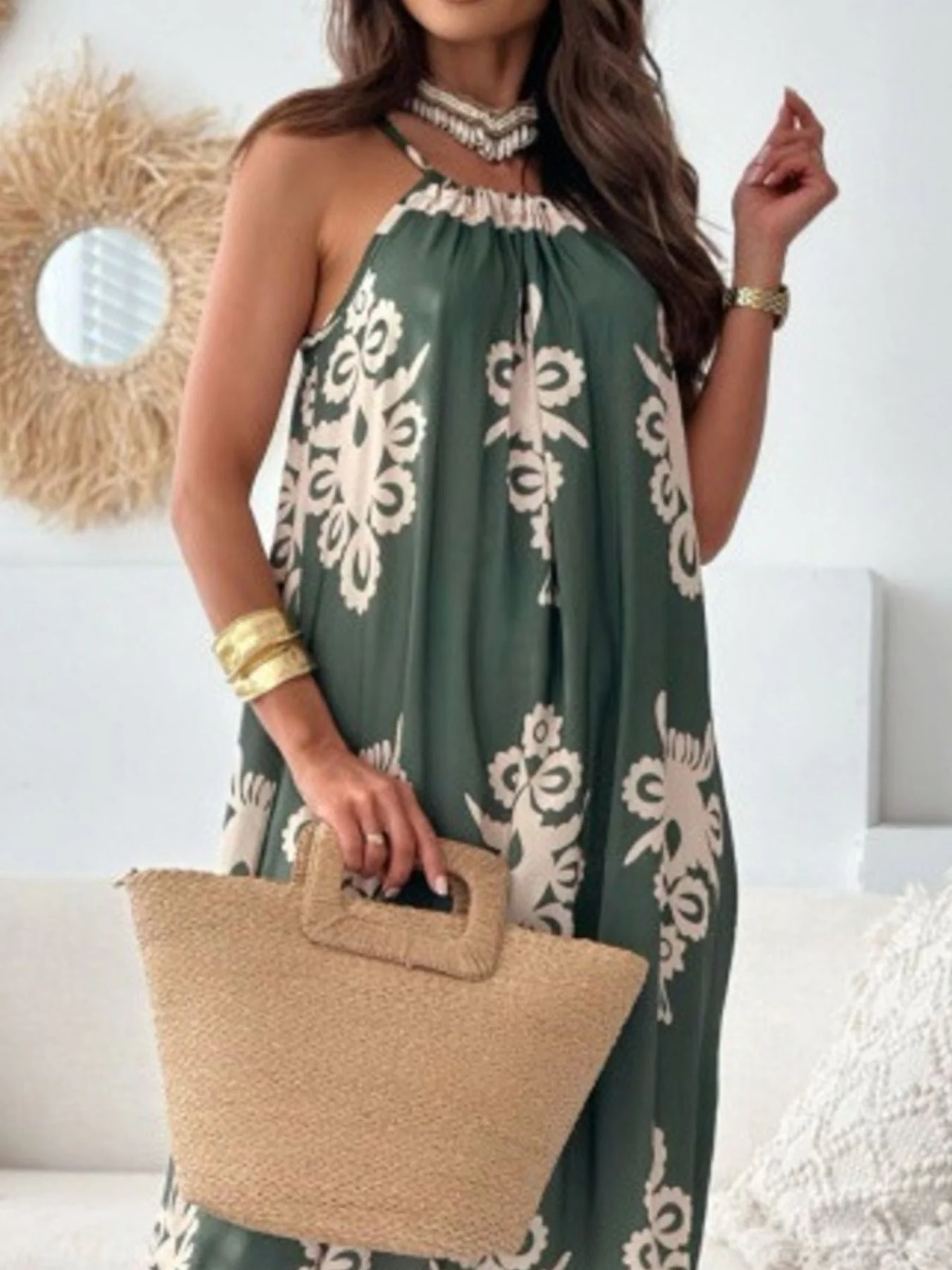 Printed Sleeveless Maxi Dress - Image 11