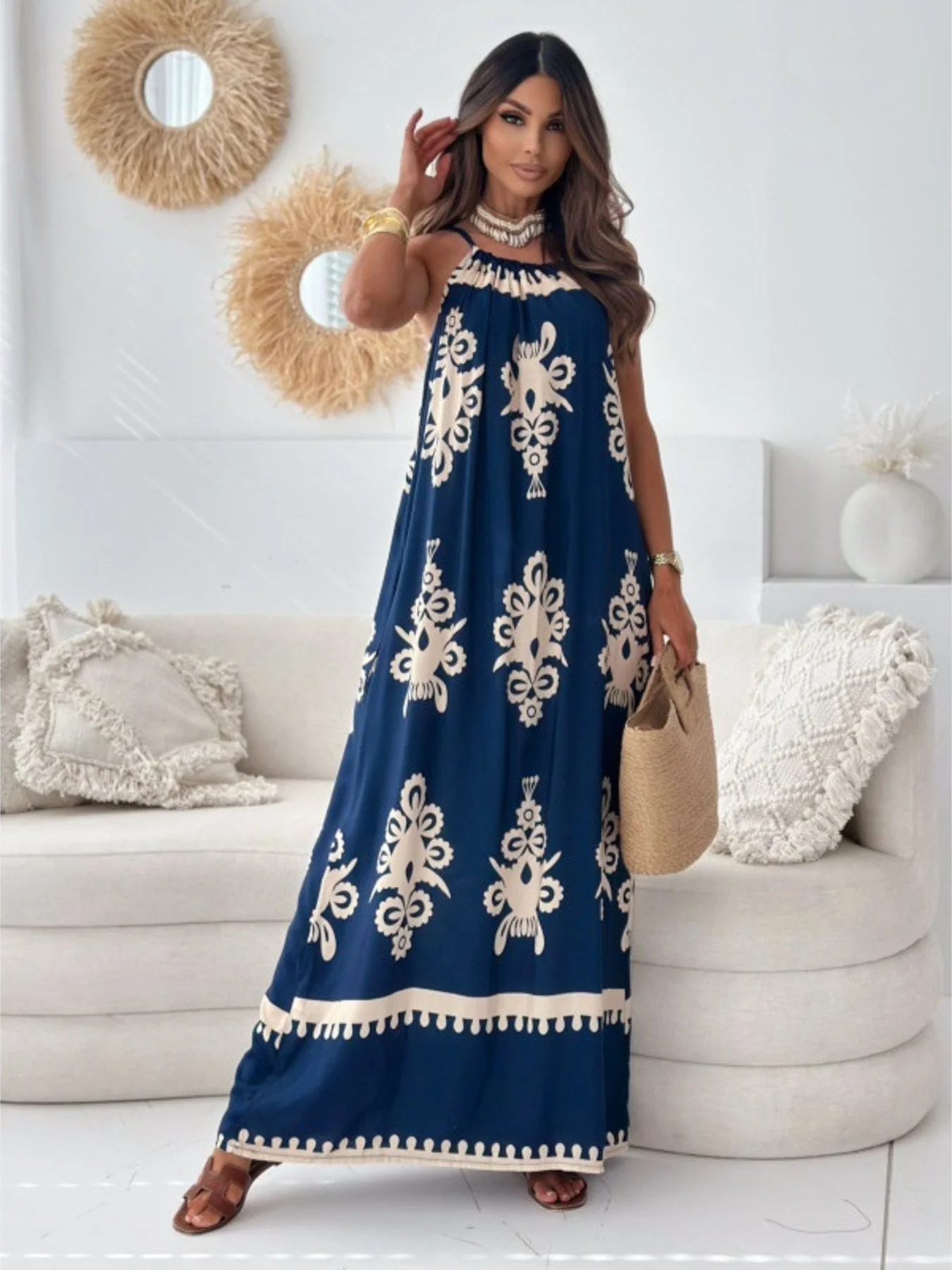 Printed Sleeveless Maxi Dress - Image 4