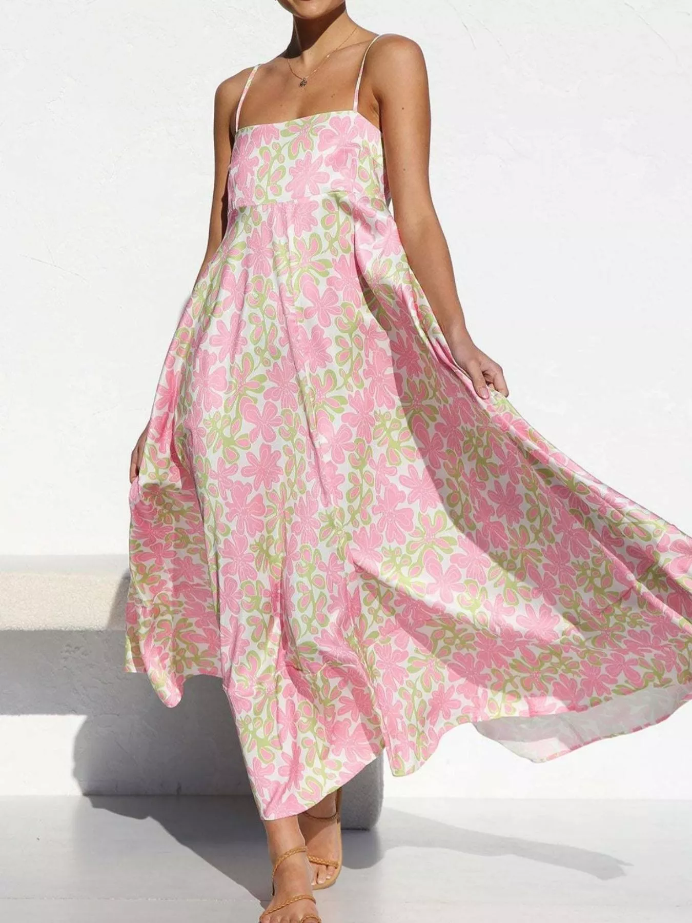 Printed Spaghetti Strap Maxi Dress - Image 10
