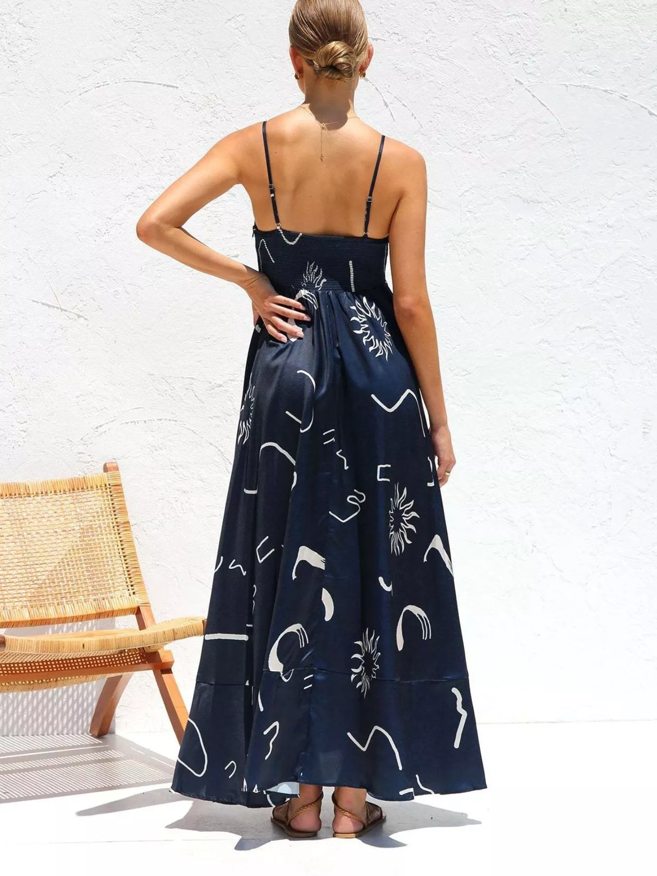 Printed Spaghetti Strap Maxi Dress - Image 3