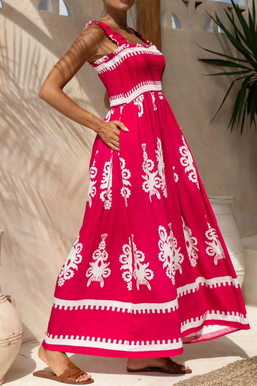 Printed Square Neck Cami Dress - Image 18
