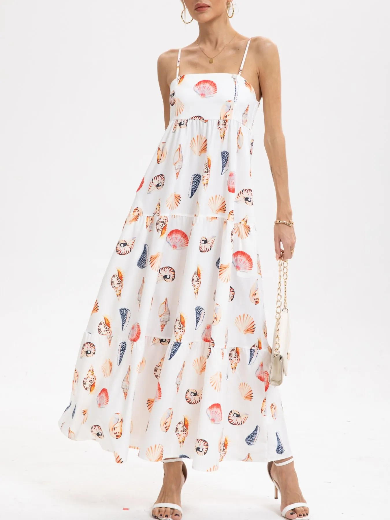 Printed Square Neck Cami Maxi Dress - Image 3