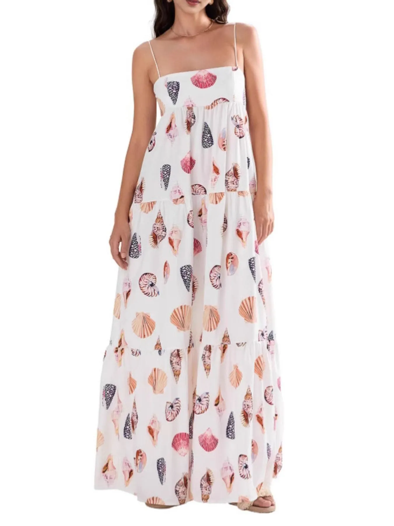 Printed Square Neck Cami Maxi Dress - Image 4