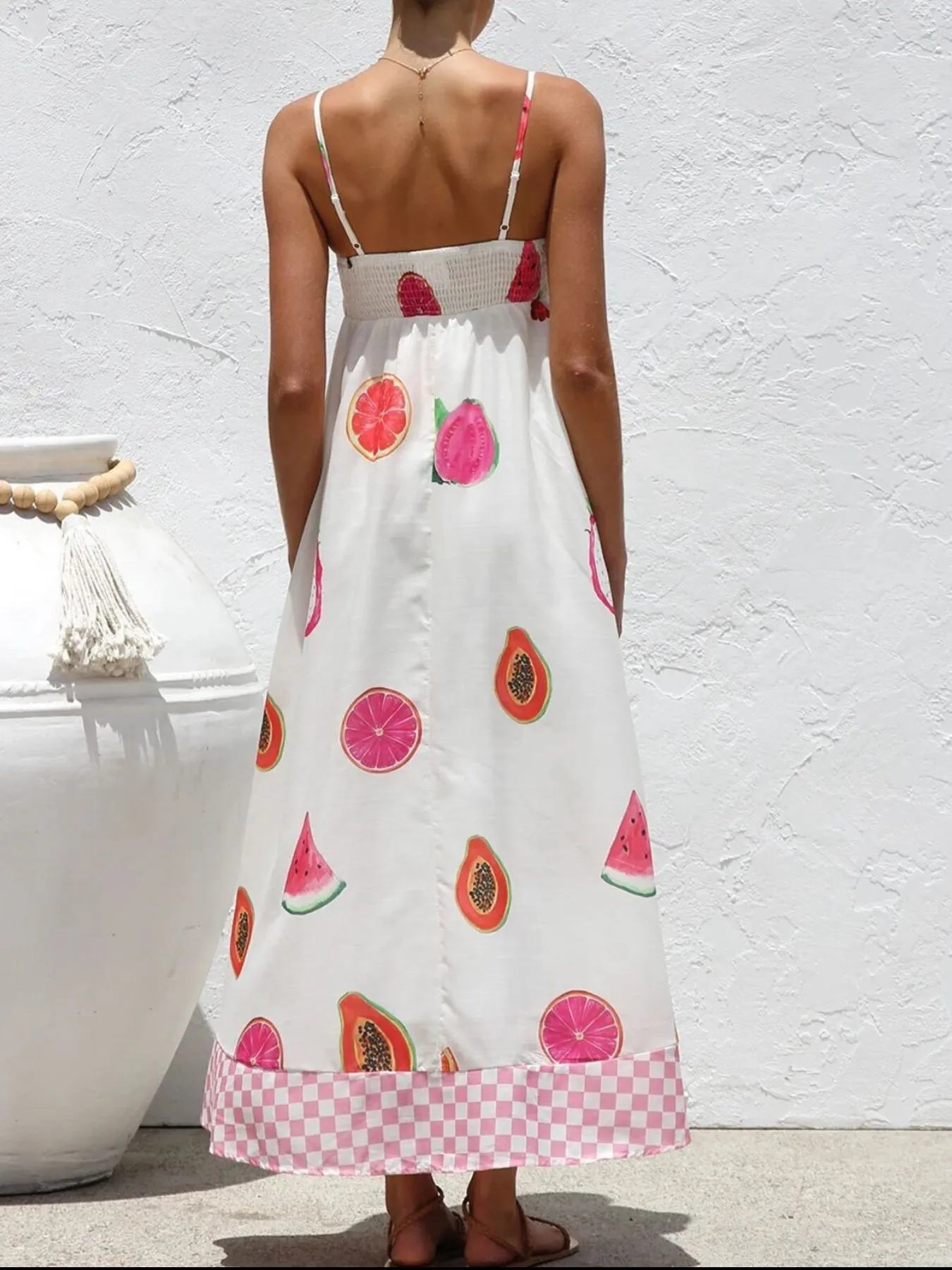 Printed Square Neck Maxi Cami Dress - Image 5